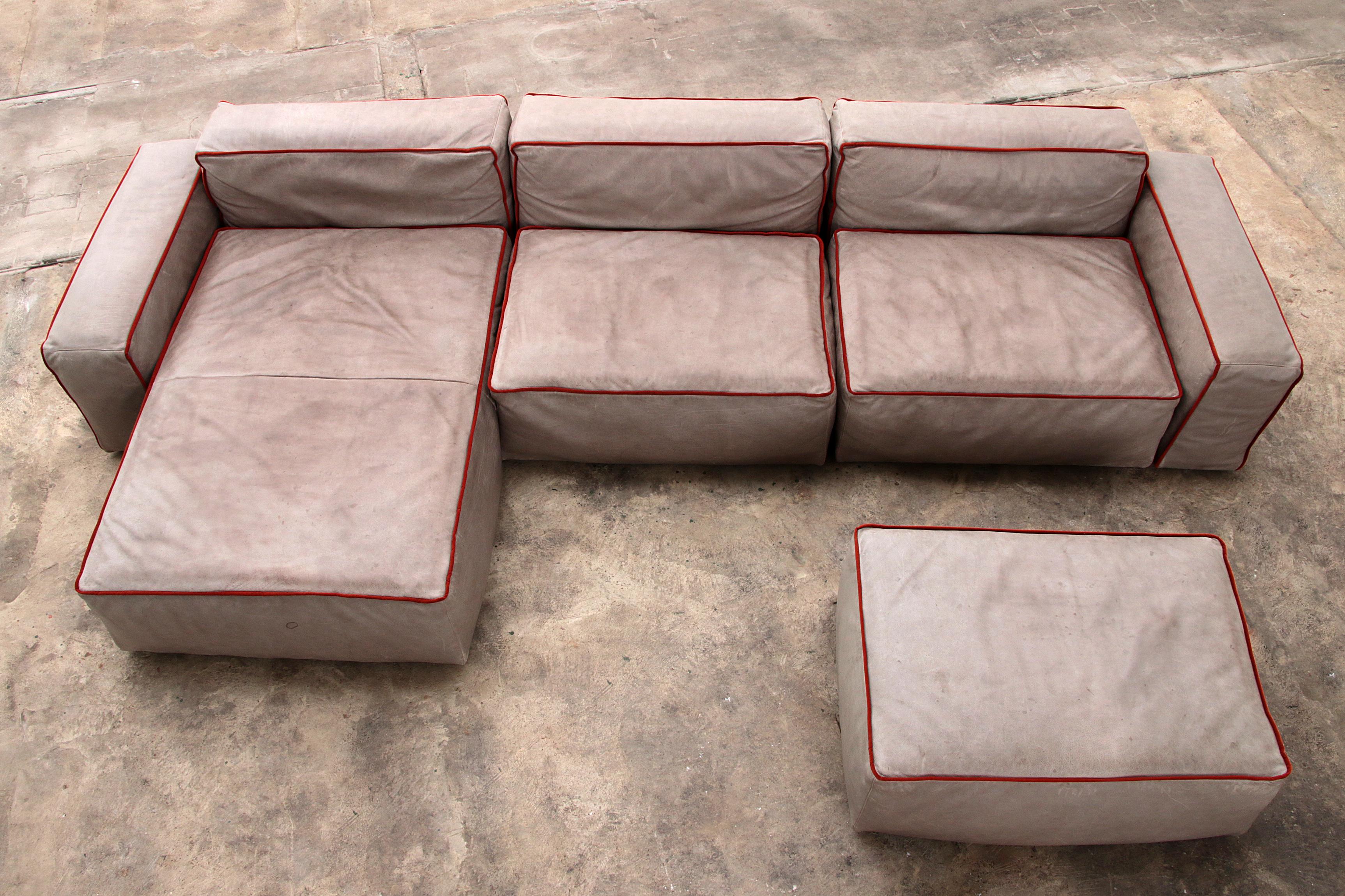 Modular Italian Leather Sofa Riff from Flexteam For Sale 10