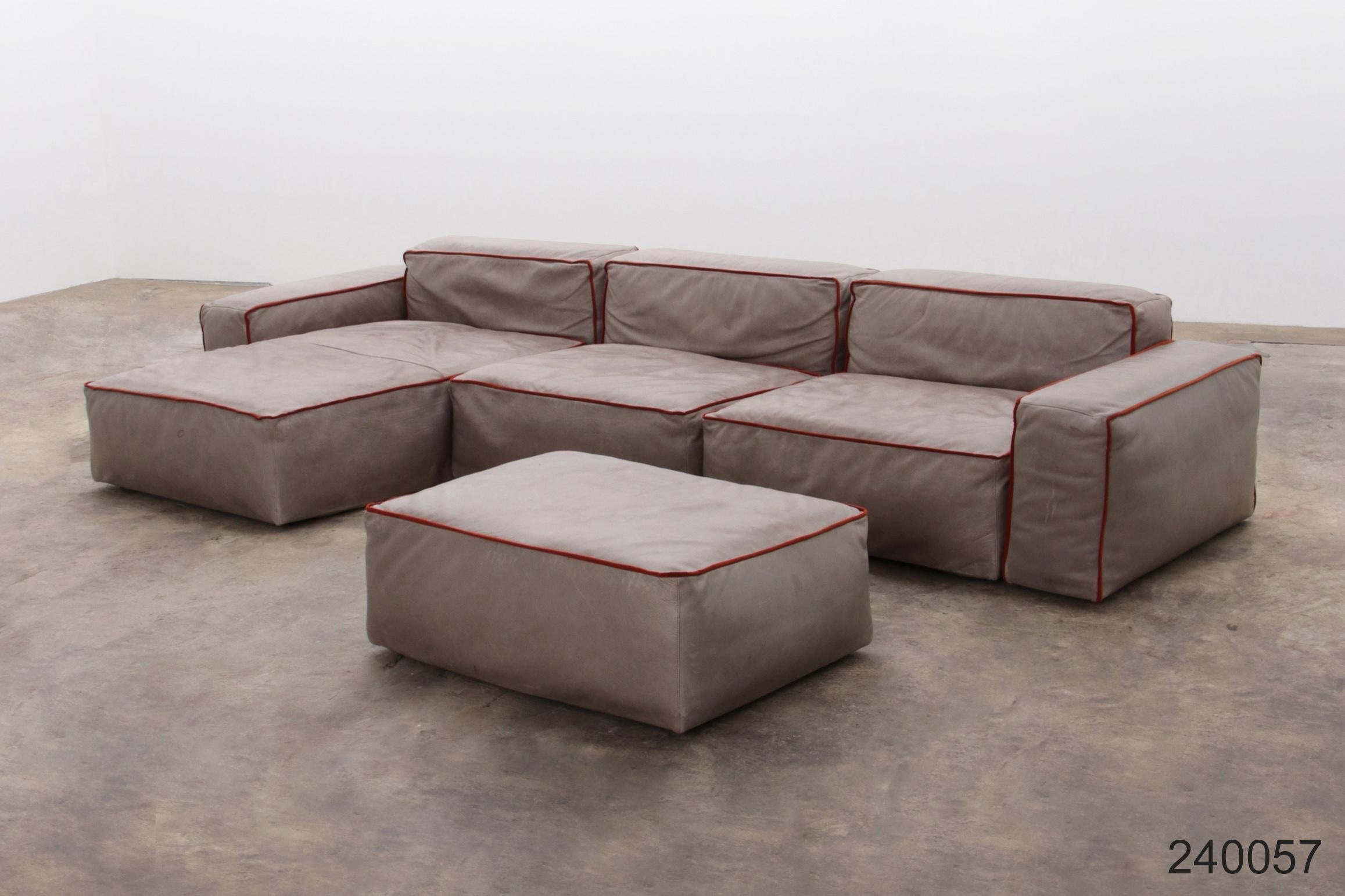 Modular Italian Leather Sofa Riff from Flexteam For Sale 11
