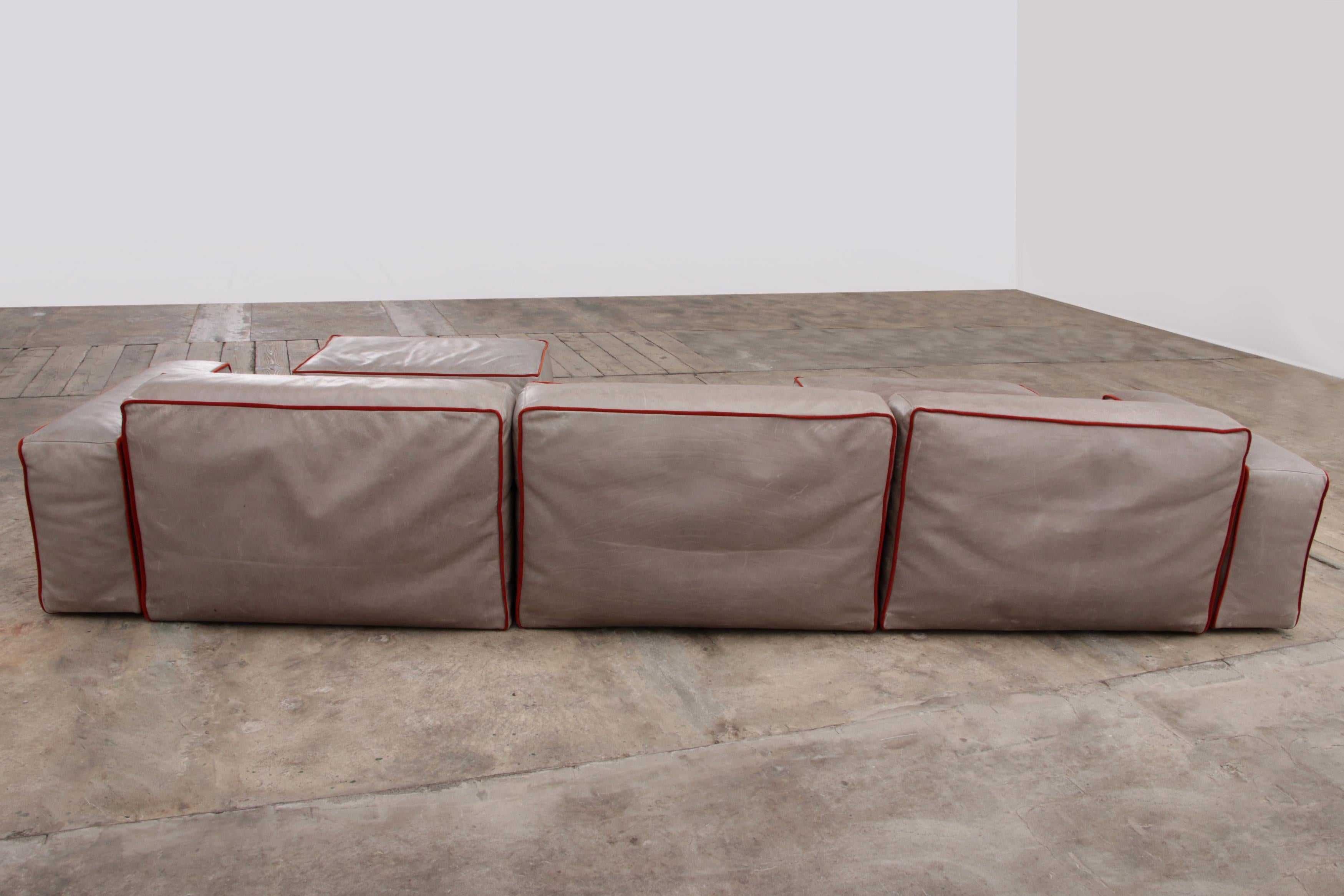 Modular Italian Leather Sofa Riff from Flexteam For Sale 3