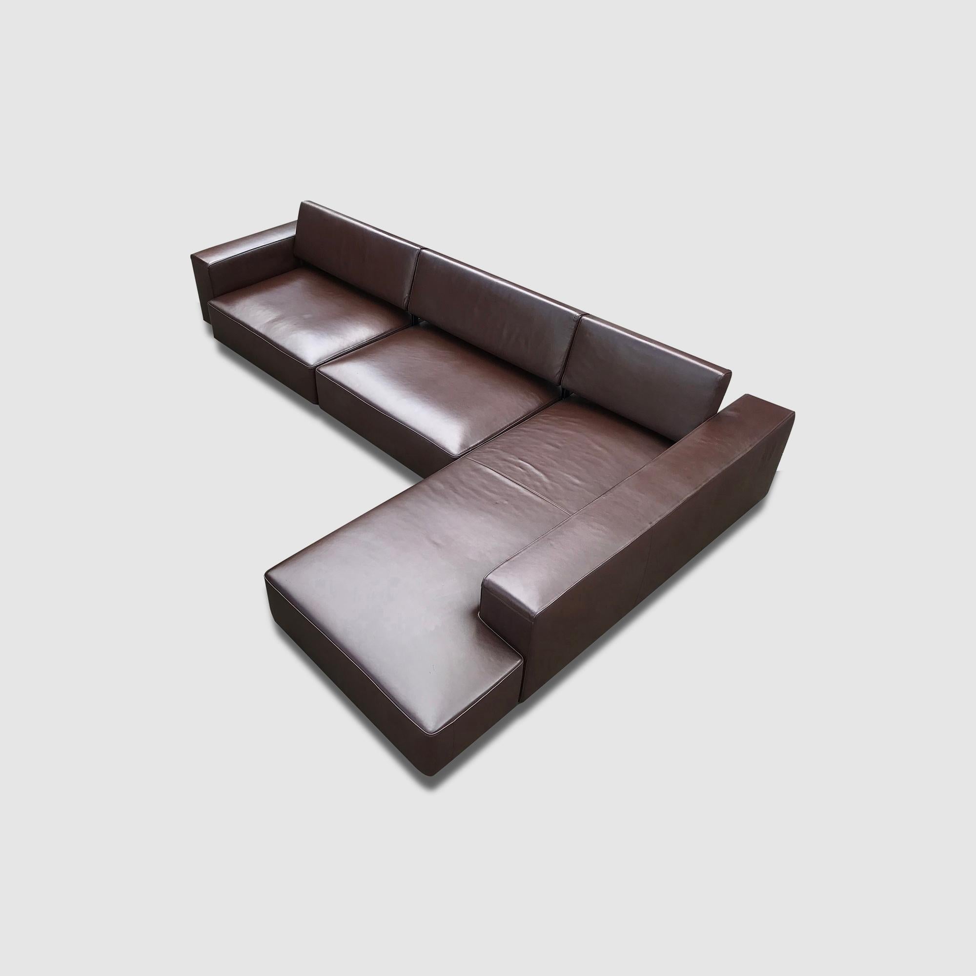 Contemporary Modular Leather Andy Landscape Sofa by Paolo Piva for B&B Italia 2013