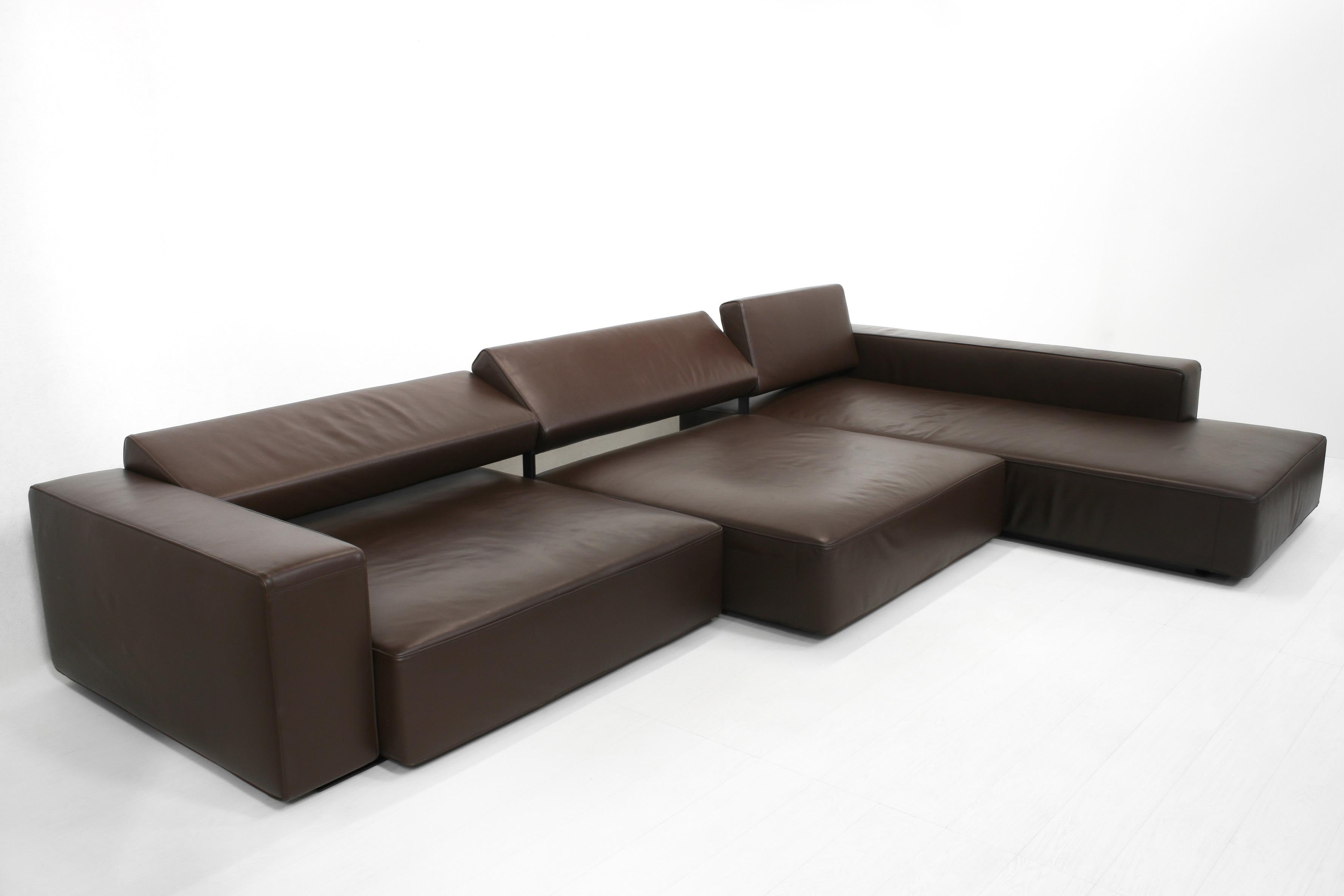 Italian Modular Leather Andy Landscape Sofa by Paolo Piva for B&B Italia