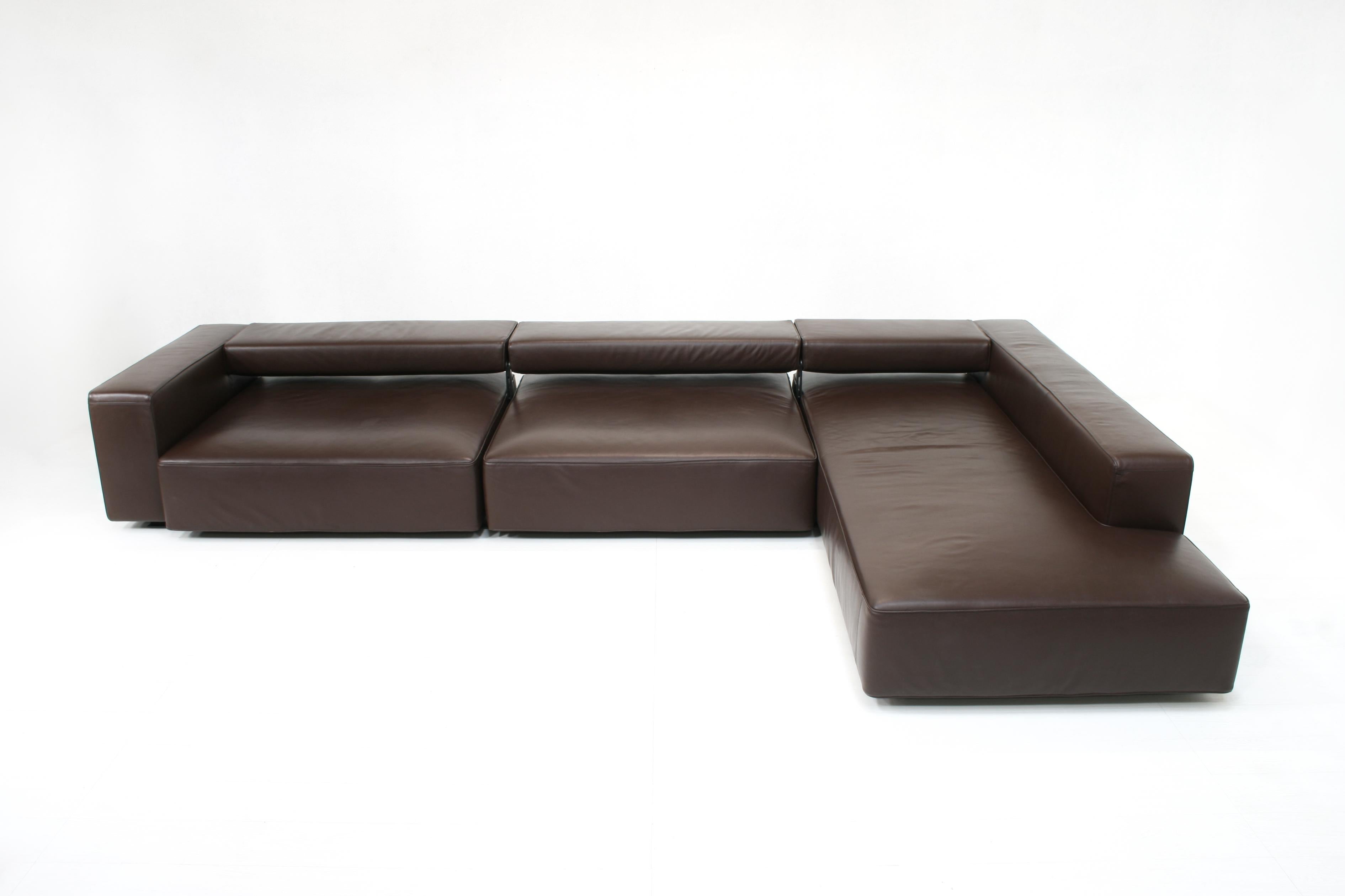 Modular Leather Andy Landscape Sofa by Paolo Piva for B&B Italia In Good Condition In Izegem, VWV