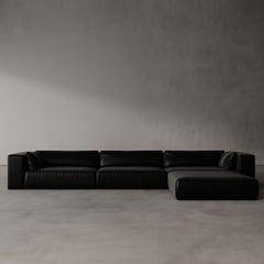 Modulares Ecksofa aus schwarzem Leder von Antic Studio