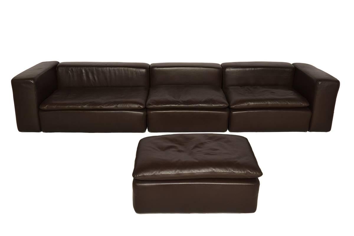 Modular Leather Sectional Sofa by Jan des Bouvrie for Gelderland, 1980s 4