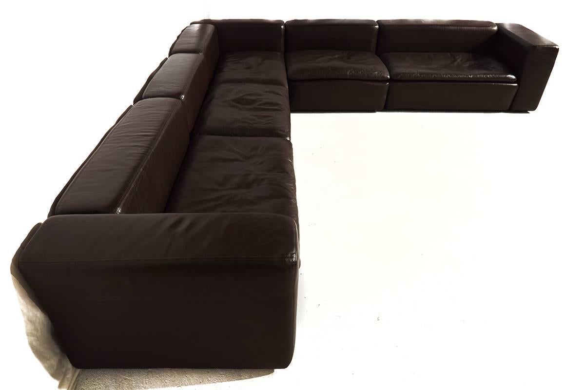 Modular Leather Sectional Sofa by Jan des Bouvrie for Gelderland, 1980s In Good Condition In The Hague, NL