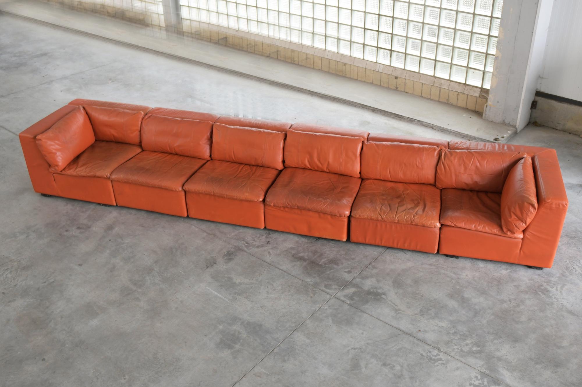 Late 20th Century Modular Leather Sofa COR Germany