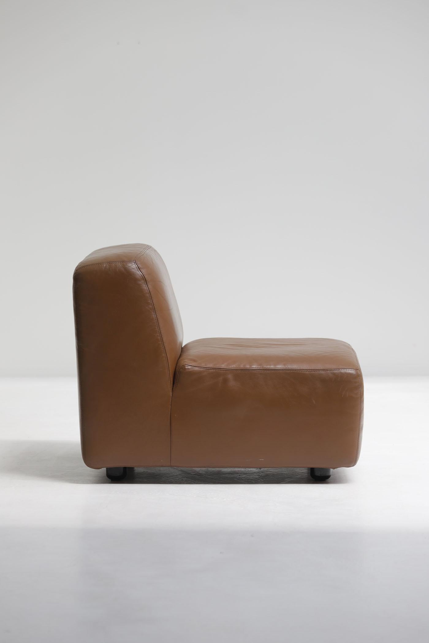 Sofá modular de cuero, fabricado por Durlet, Bélgica, años 70. en Bueno estado para la venta en Antwerpen, Antwerp