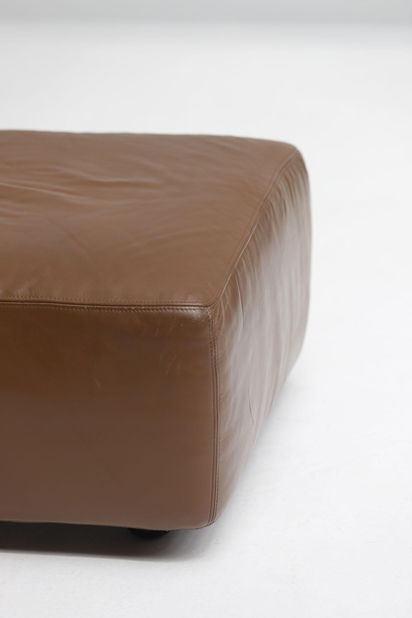 Sofá modular de cuero, fabricado por Durlet, Bélgica, años 70. finales del siglo XX en venta