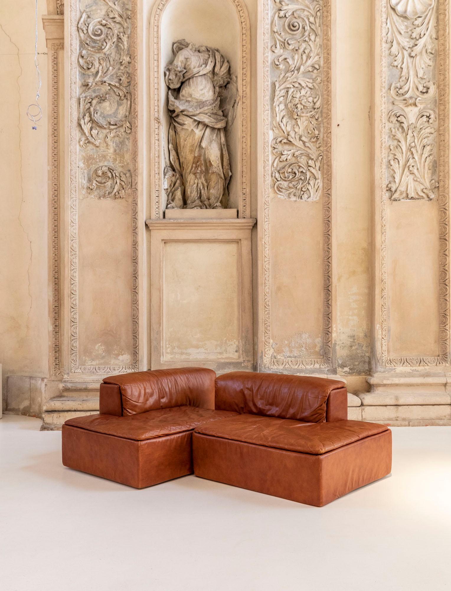 modular leather couch