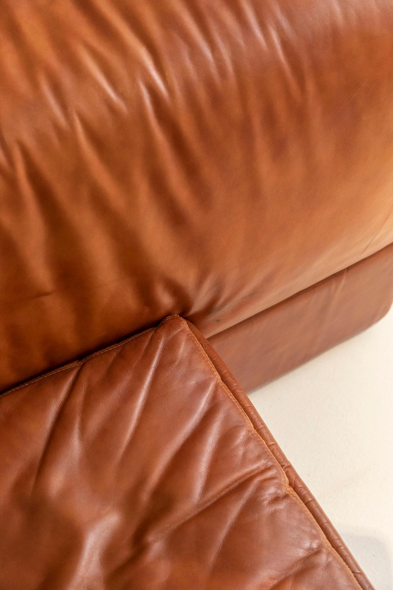 Mid-Century Modern Modular Leather Sofas by Claudio Salocchi for Sormani