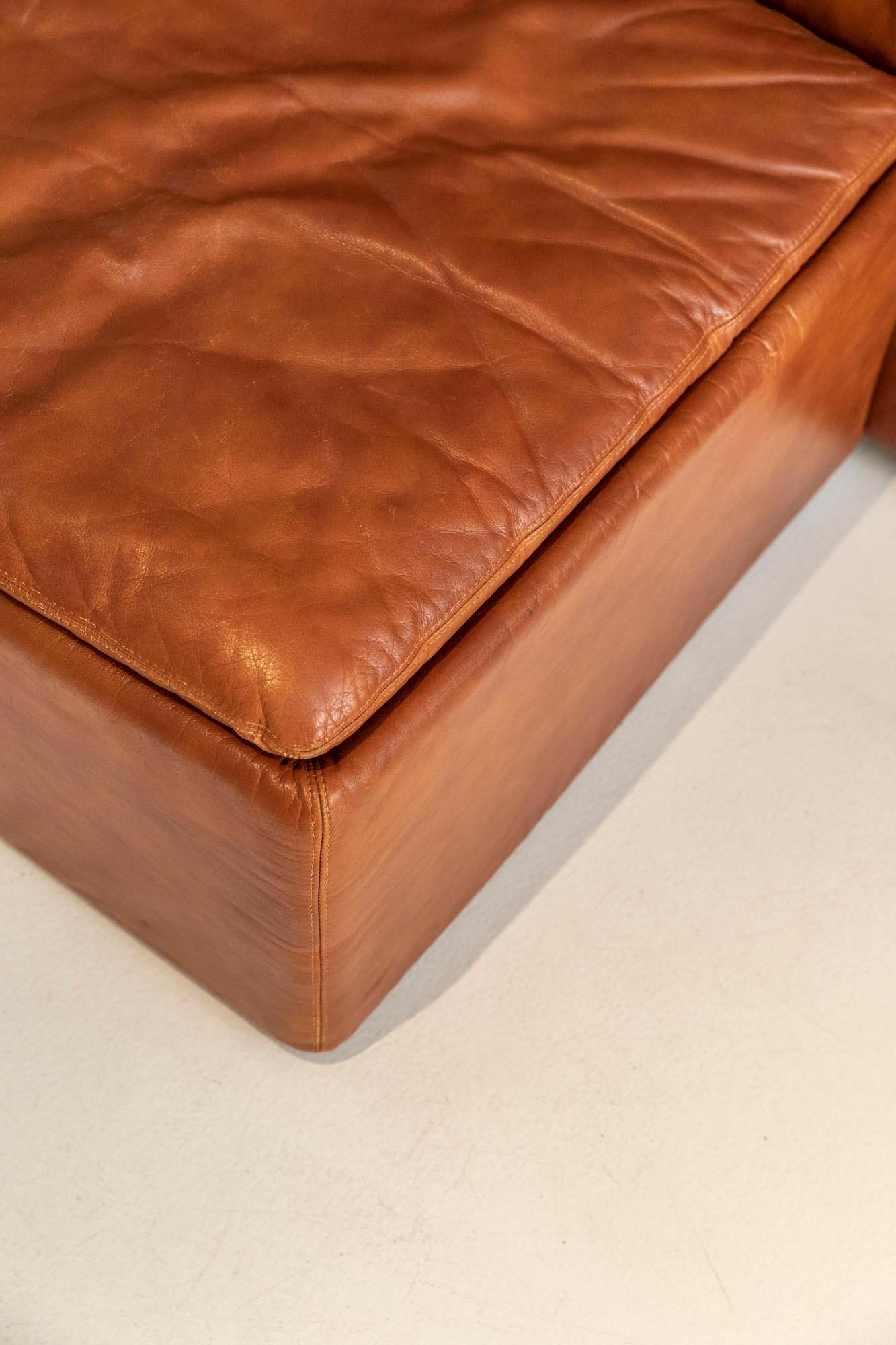 Italian Modular Leather Sofas by Claudio Salocchi for Sormani