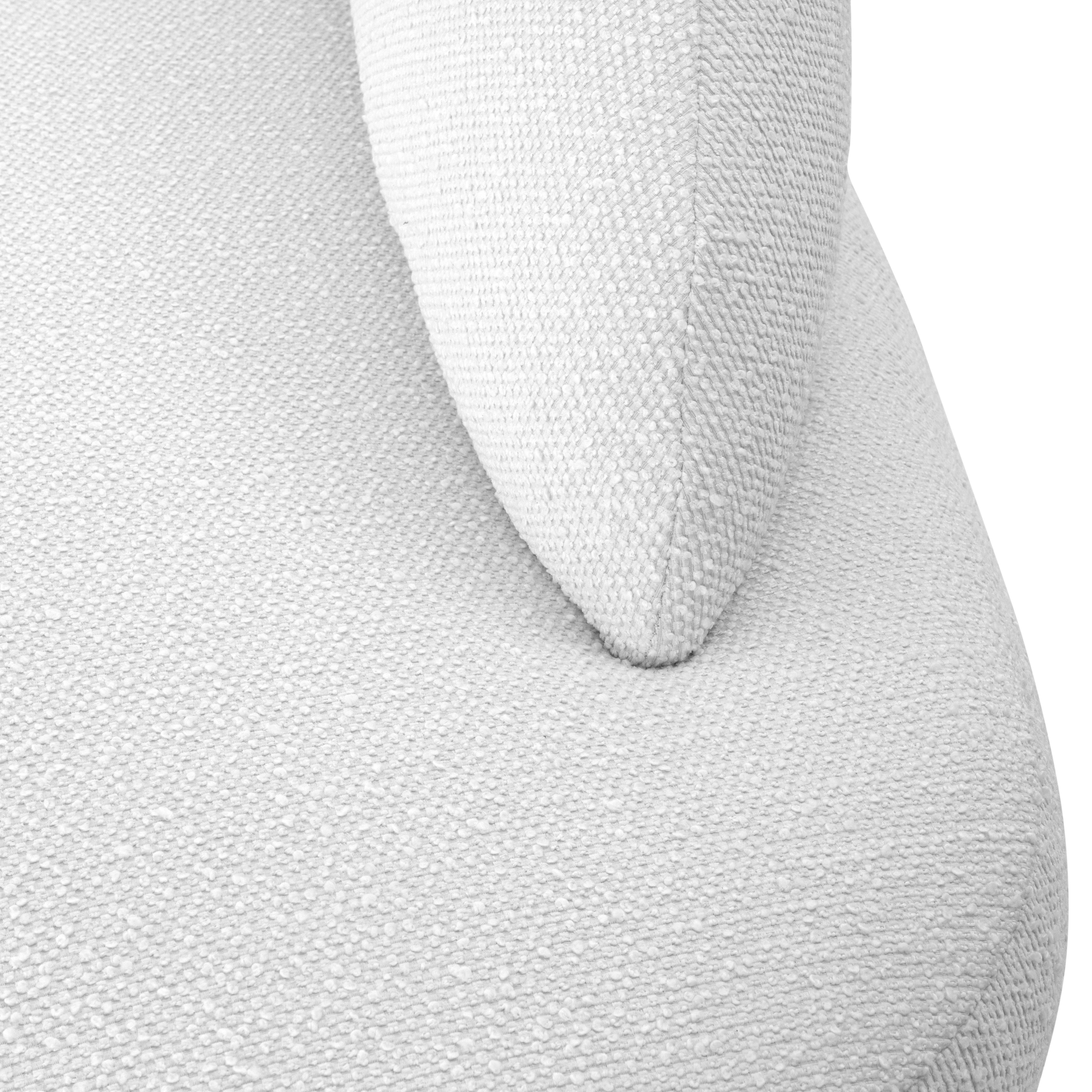 Modular Left-Side Sofa in White Boucle Fabric, Customizable Ruy Design For Sale 1