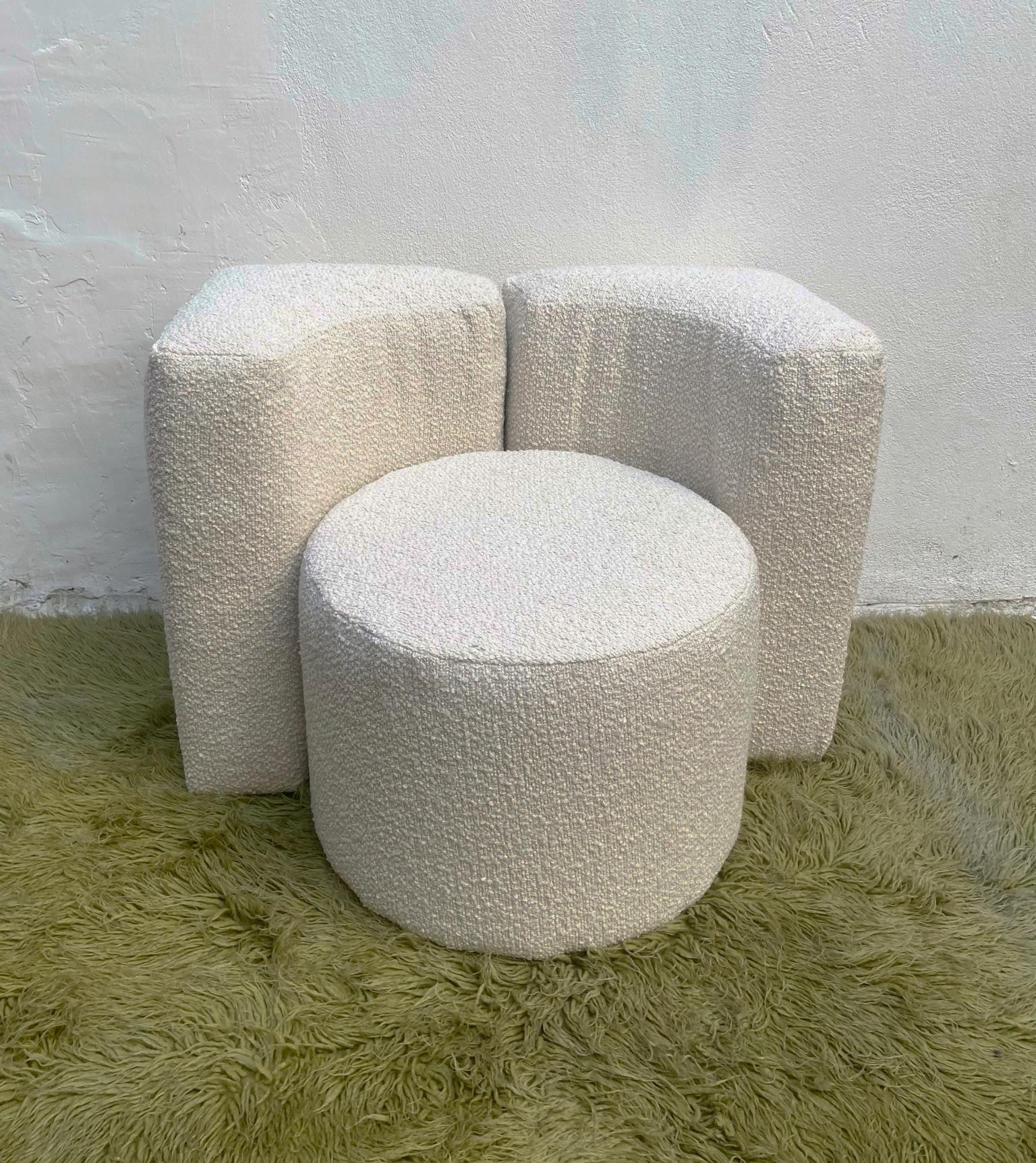 Ennio Chiggio Style Modular Lounge Chair and Poufs Set, Italy, 19 6