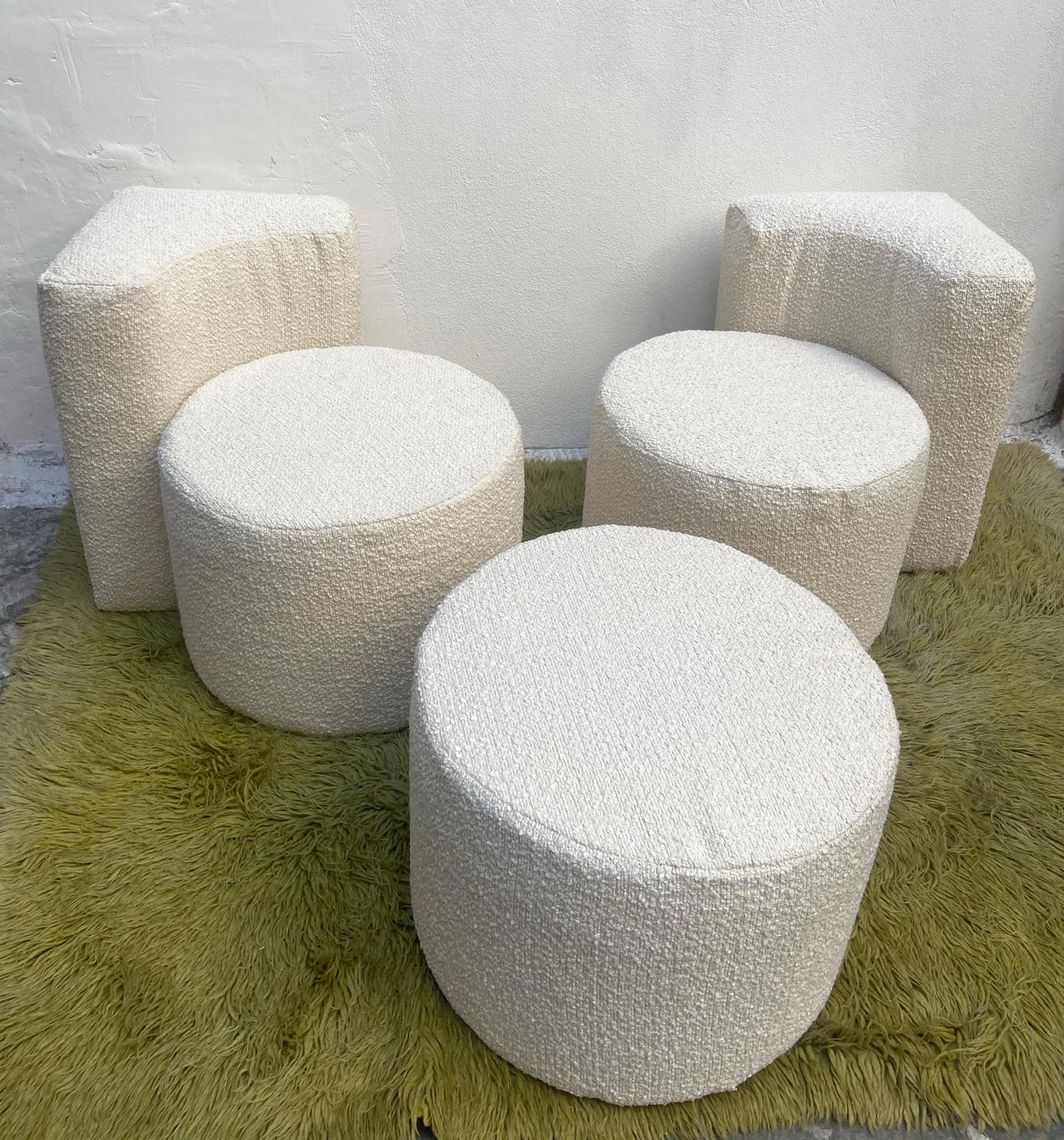 Late 20th Century Ennio Chiggio Style Modular Lounge Chair and Poufs Set, Italy, 19