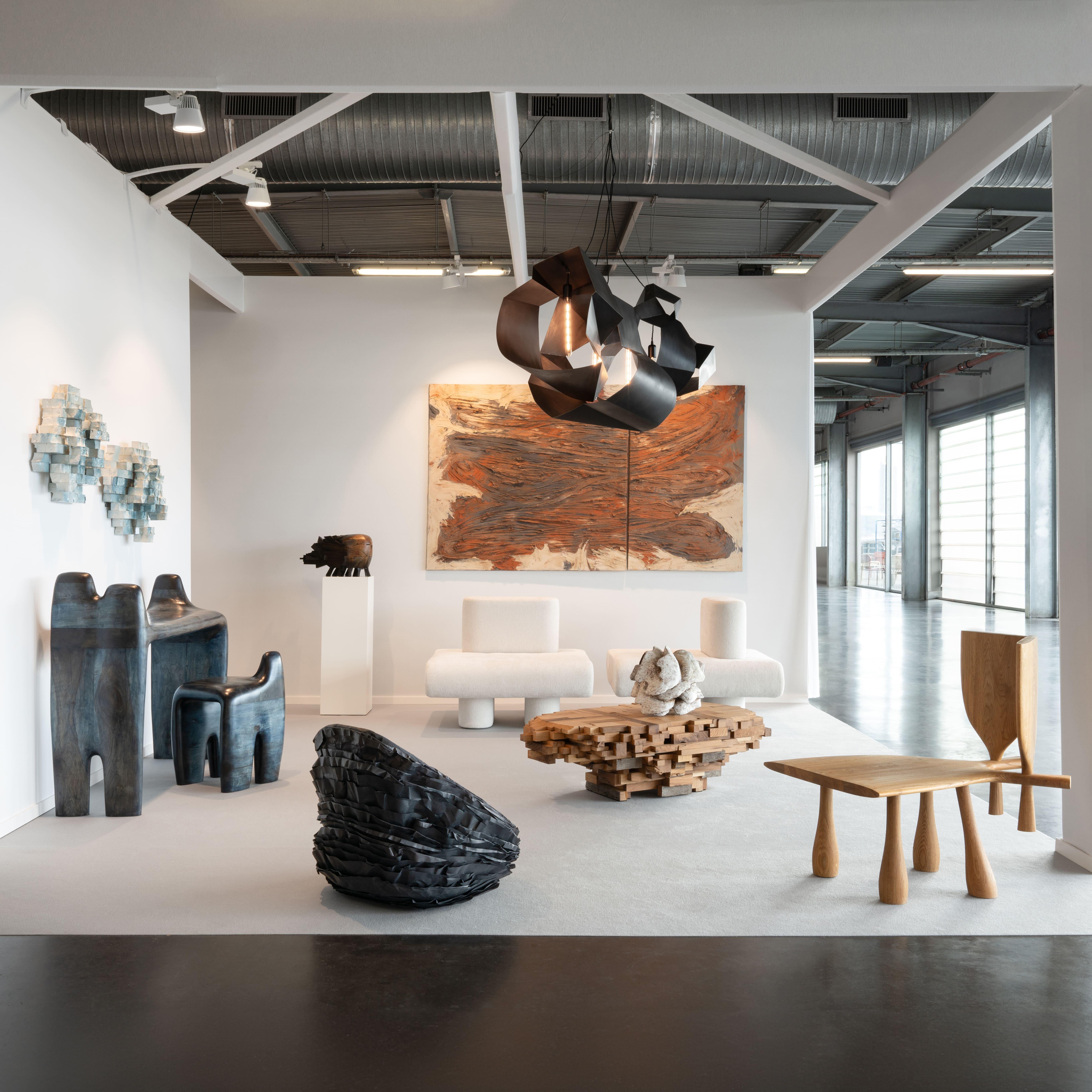 Fauteuil de salon modulaire avec fleurs de tête de lit gauche par Olga Engel en vente 4