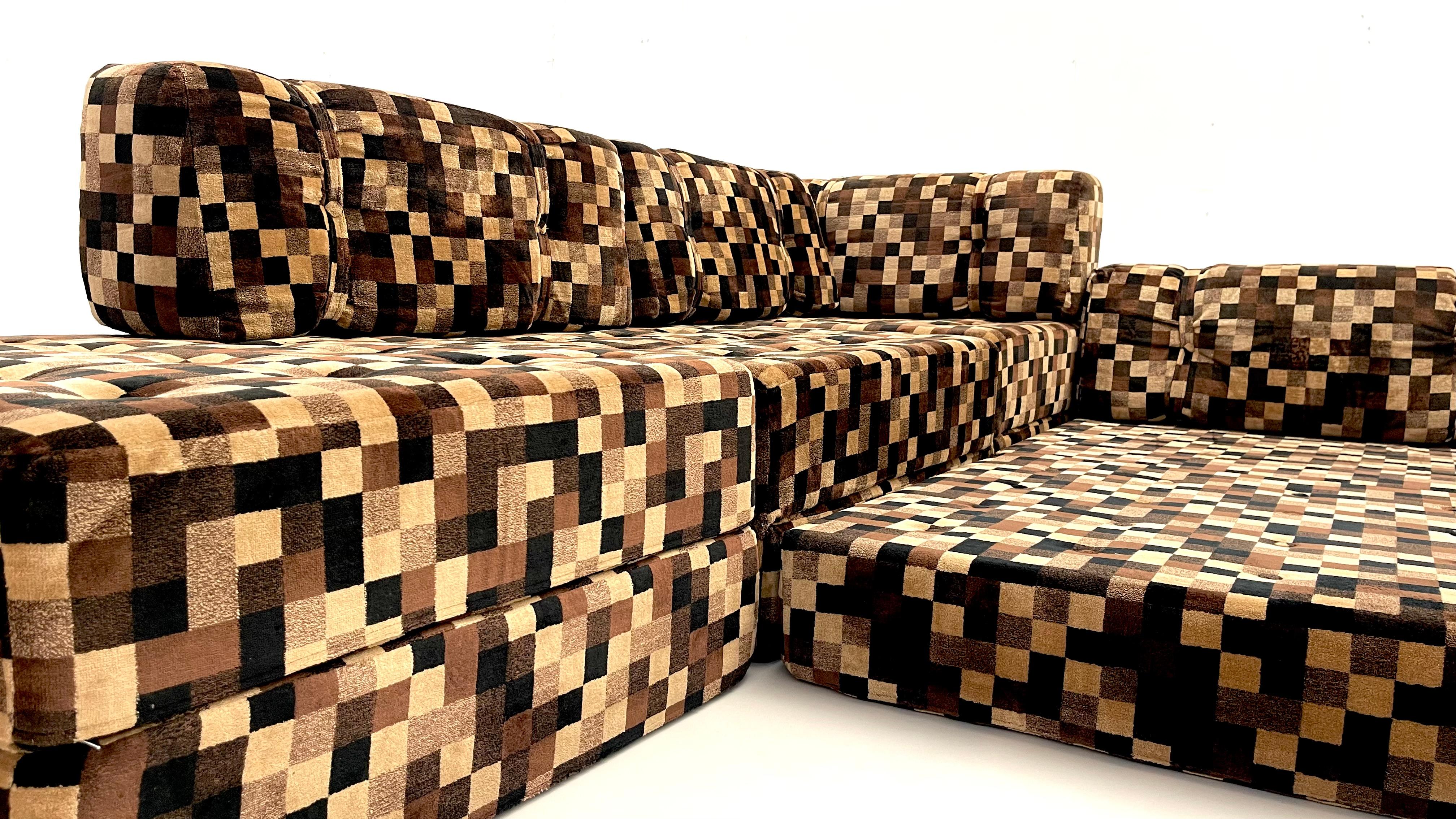 Velvet Modular lounge from the 70's For Sale