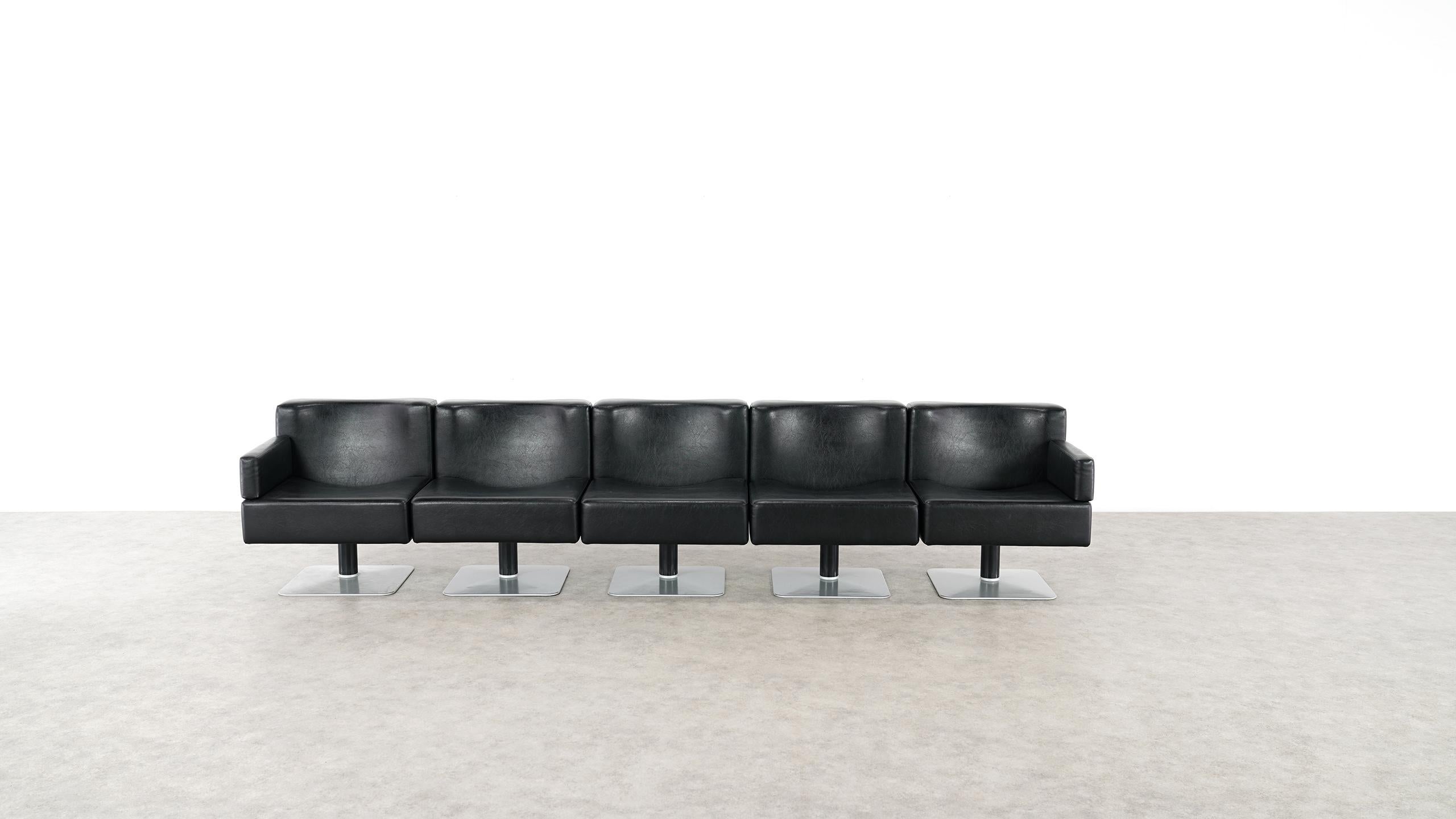 Modular Lounge Sofa or Chair or Table Set by Herbert Hirche 1974 Mauser, Germany 7