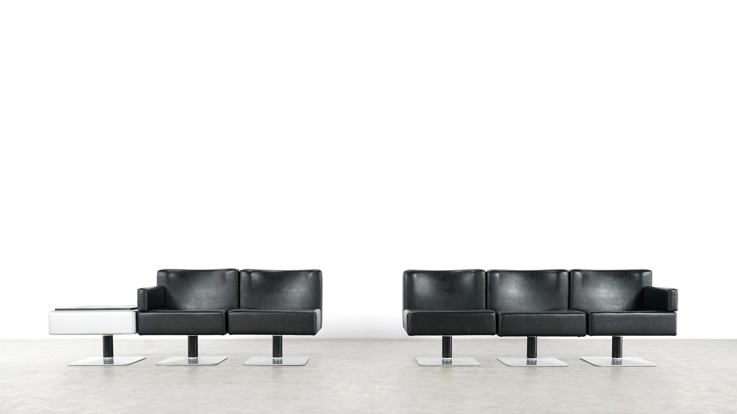Late 20th Century Modular Lounge Sofa or Chair or Table Set by Herbert Hirche 1974 Mauser, Germany