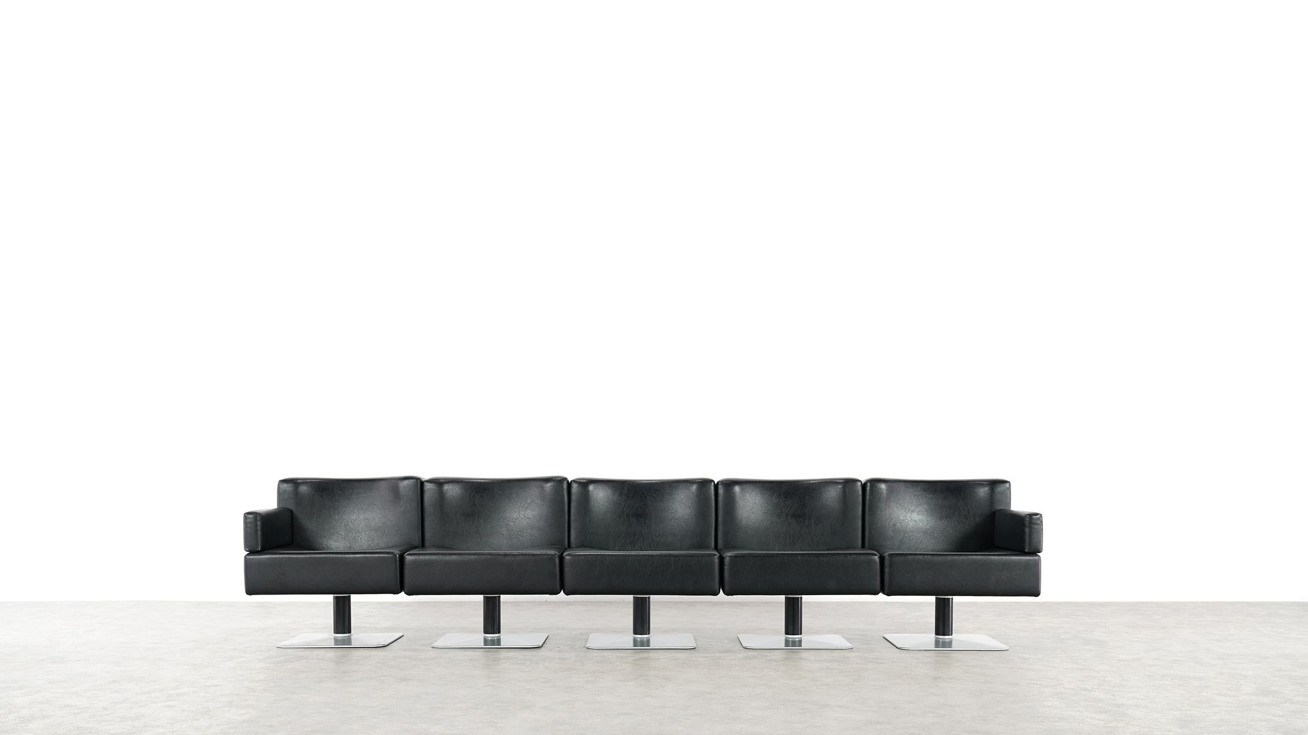 Modular Lounge Sofa or Chair or Table Set by Herbert Hirche 1974 Mauser, Germany 3