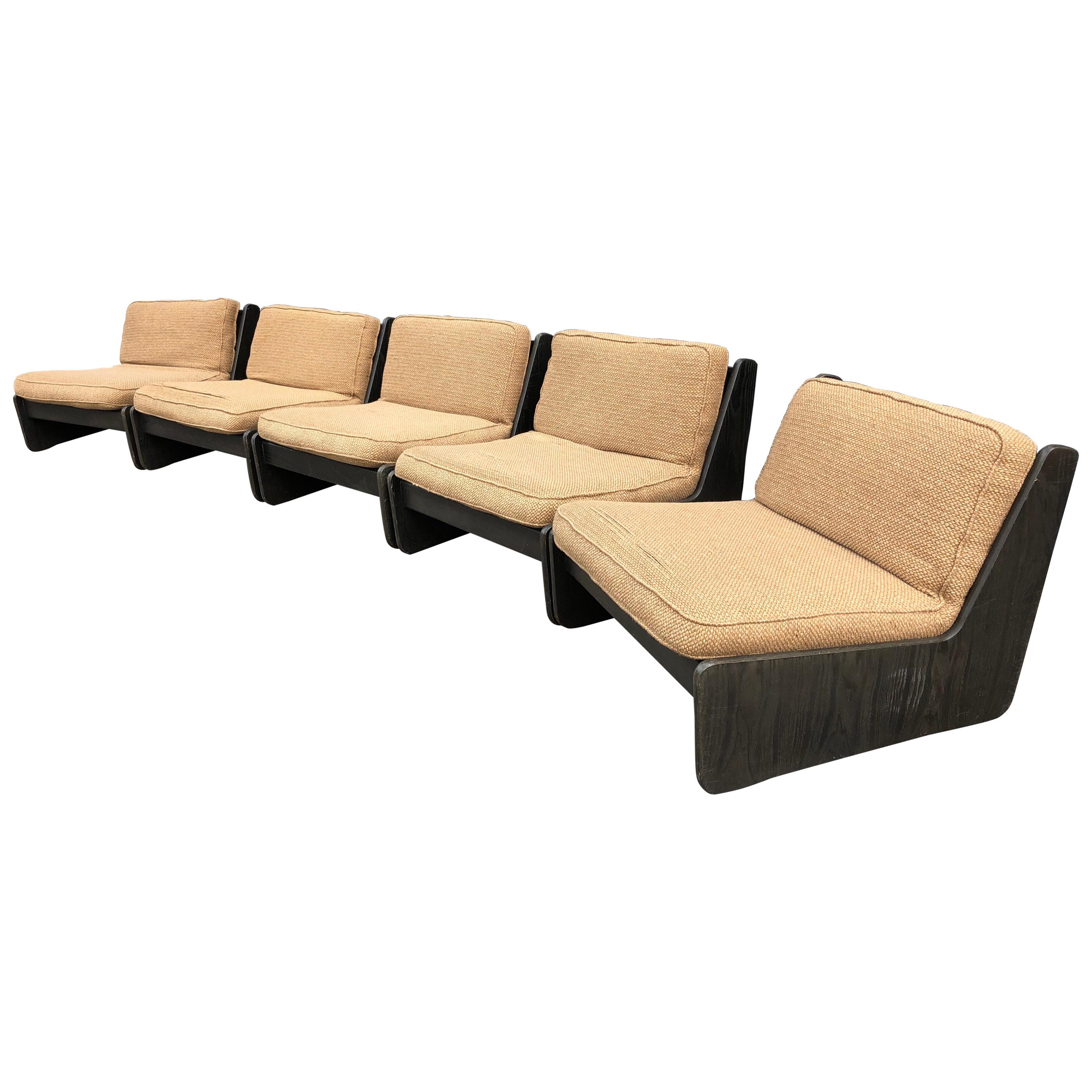 Modular Low Seat Vintage Sofa Armchairs MidCentury Modern 1960s Retro