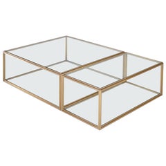 Modular Low Table Collection, Brass and Glass by P. Tendercool