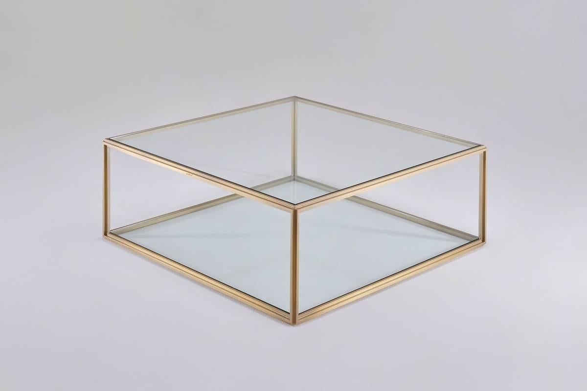 Modular Low Table Collection, Brass and Glass by P. Tendercool  2