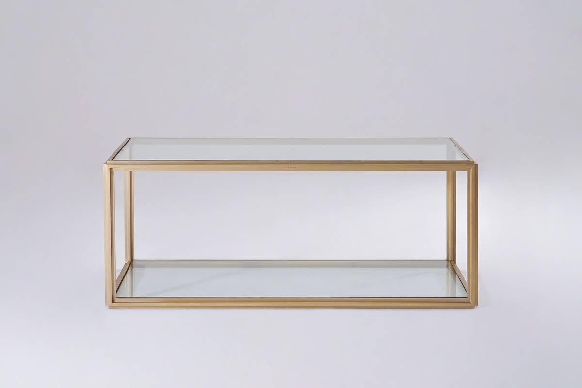 Modular Low Table Collection, Brass and Glass by P. Tendercool  3