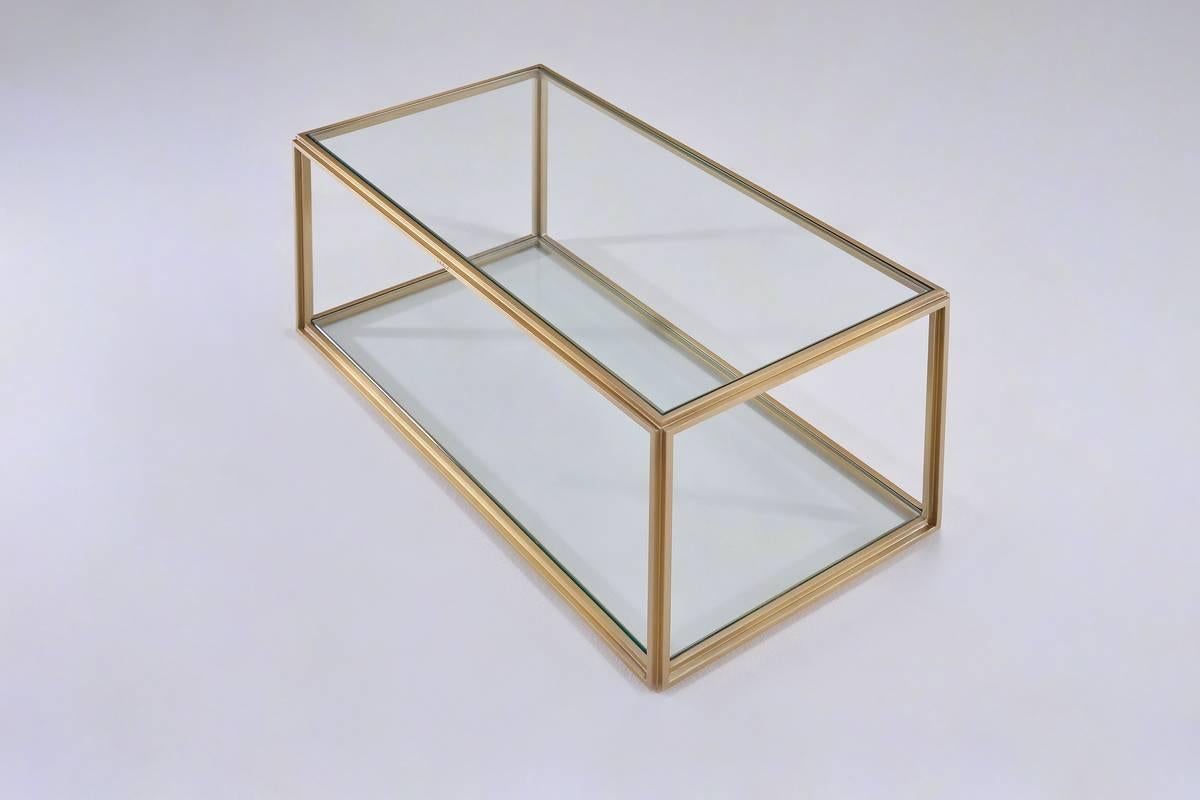 Modular Low Table Collection, Brass and Glass by P. Tendercool  4