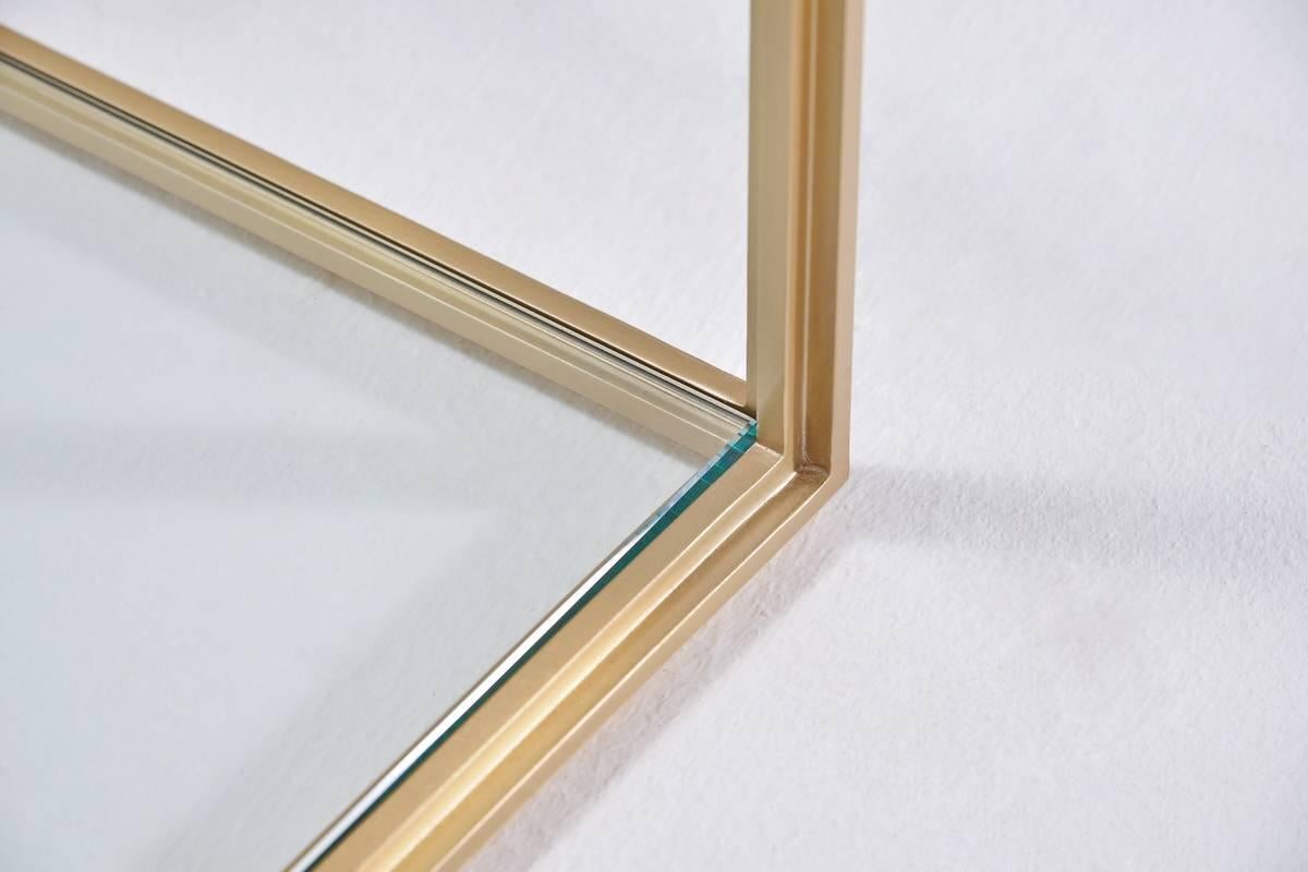 Minimalist Modular Low Table Collection, Brass and Glass by P. Tendercool 