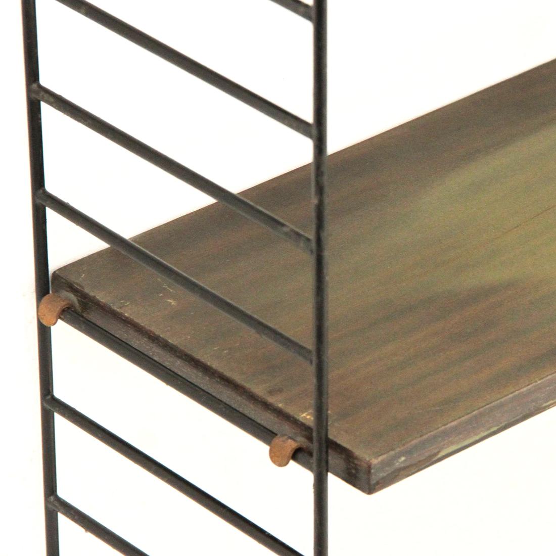 Modular Metal and Teak Shelving Unit, 1960s In Good Condition In Savona, IT