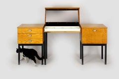 Modular Mid-Century Ash Vanity / Desk with Mirror, UP Zavody, 1970s