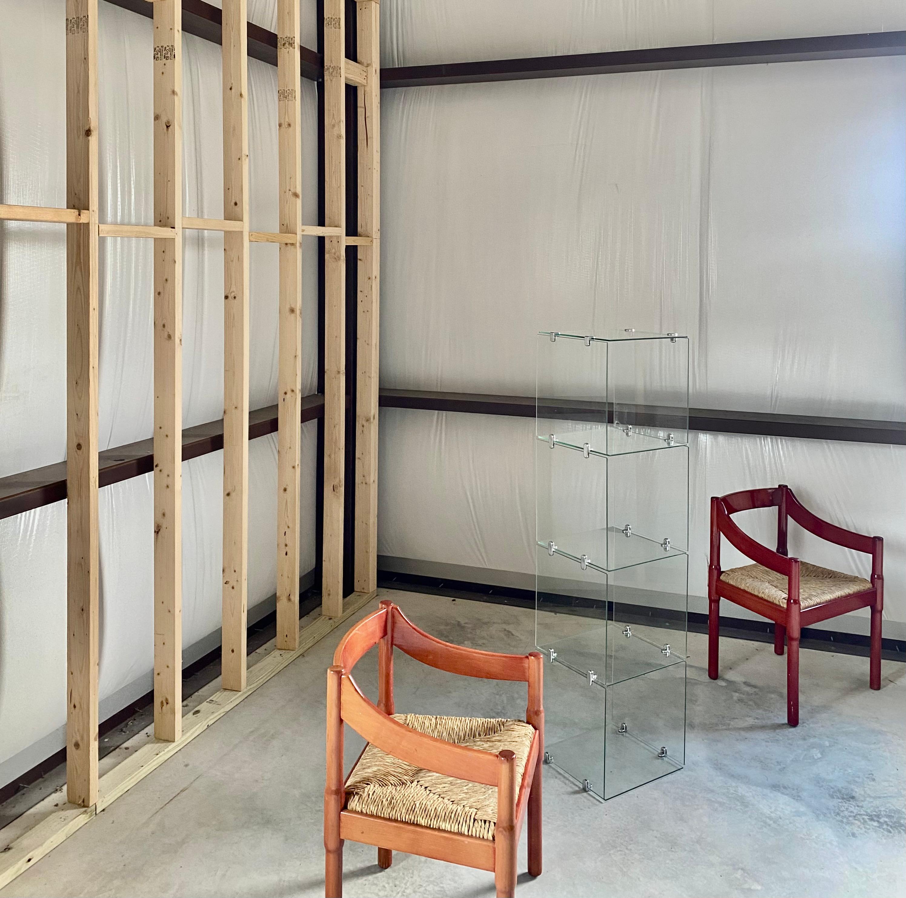 20th Century Modular Minimalist Glass + Chrome Display Vitrine For Sale