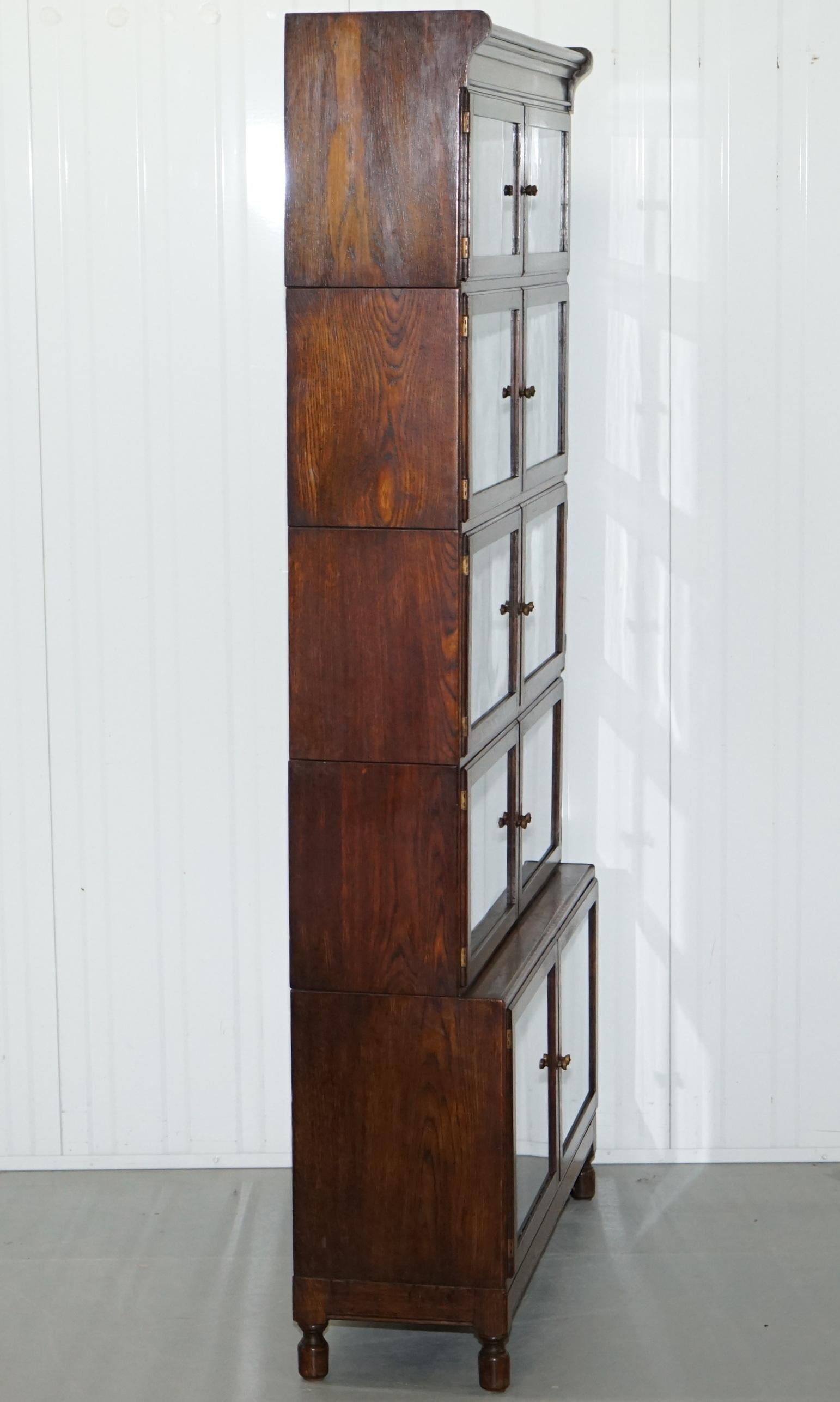 Early 20th Century Modular Minty Oxford Five-Piece Antique Stacking Legal Library Bookcase