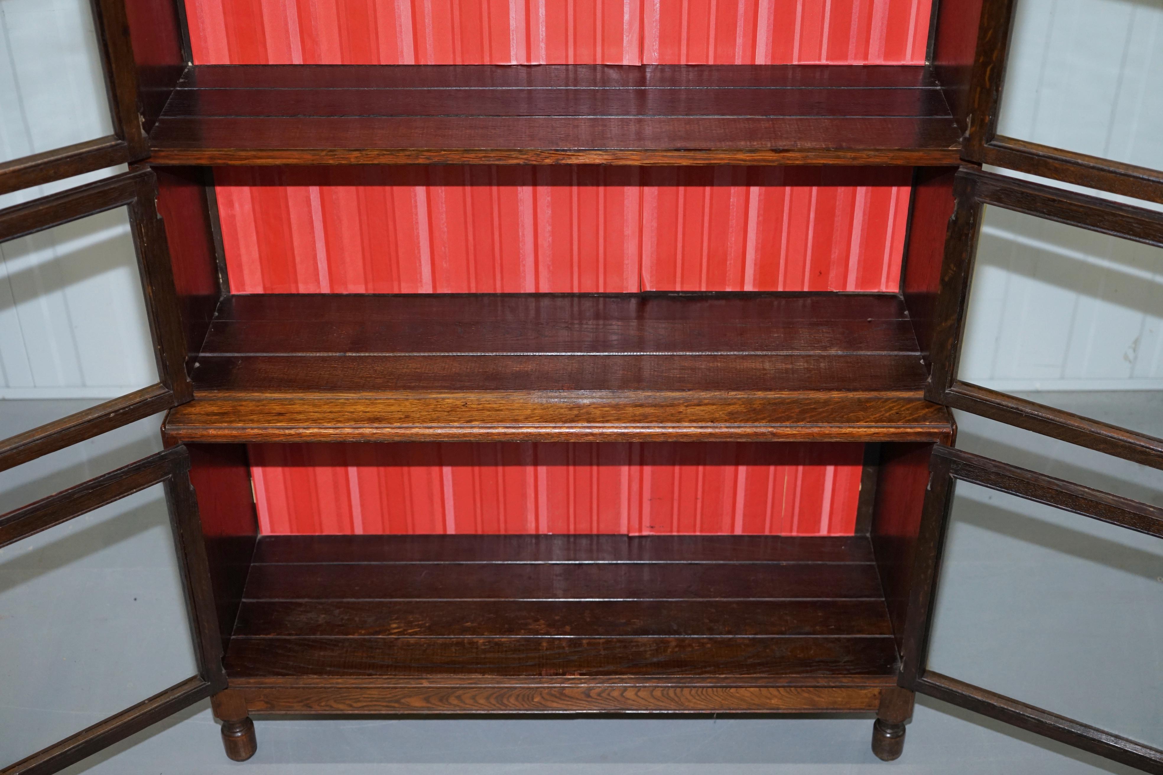 Modular Minty Oxford Five-Piece Antique Stacking Legal Library Bookcase 8