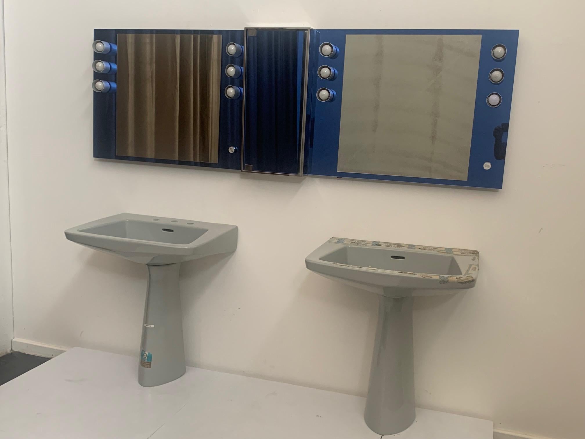 Specchio e mobiletto modulare di Veca, anni '70, set di 3 in vendita 5
