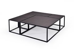 Modular "Mondrian" Brass and Bronze Low Table, by P. Tendercool