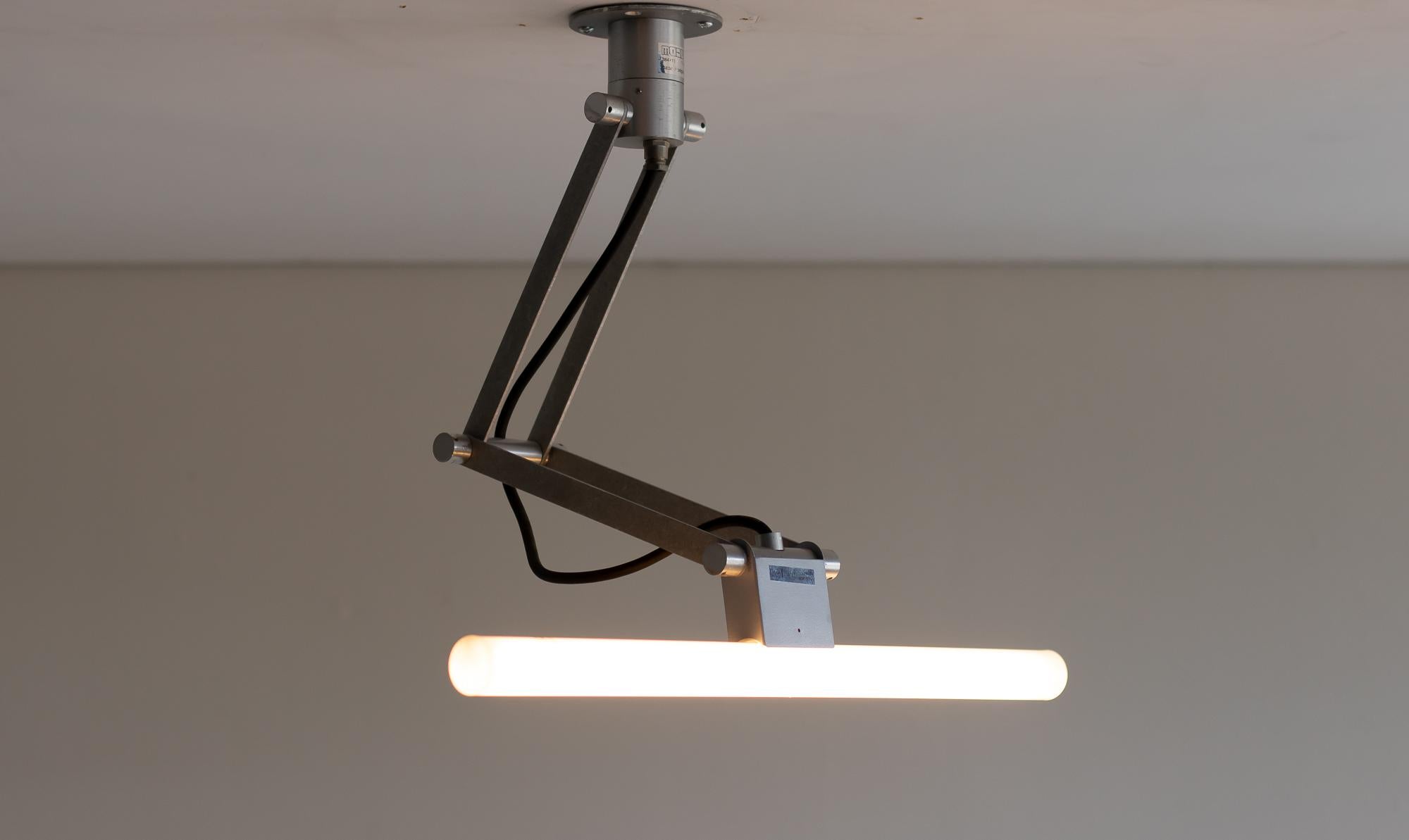 Classic Modular industrial light, adjustable in various positions. 
Suitable for a LED light source.
Marked with label.
Two available, priced individually. 
 