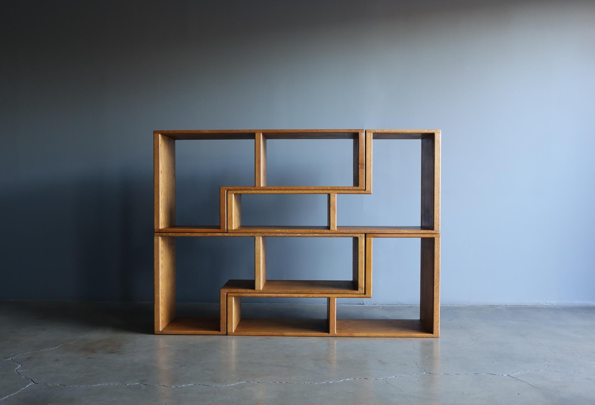 Modular Oak Bookcase, circa 1975 1