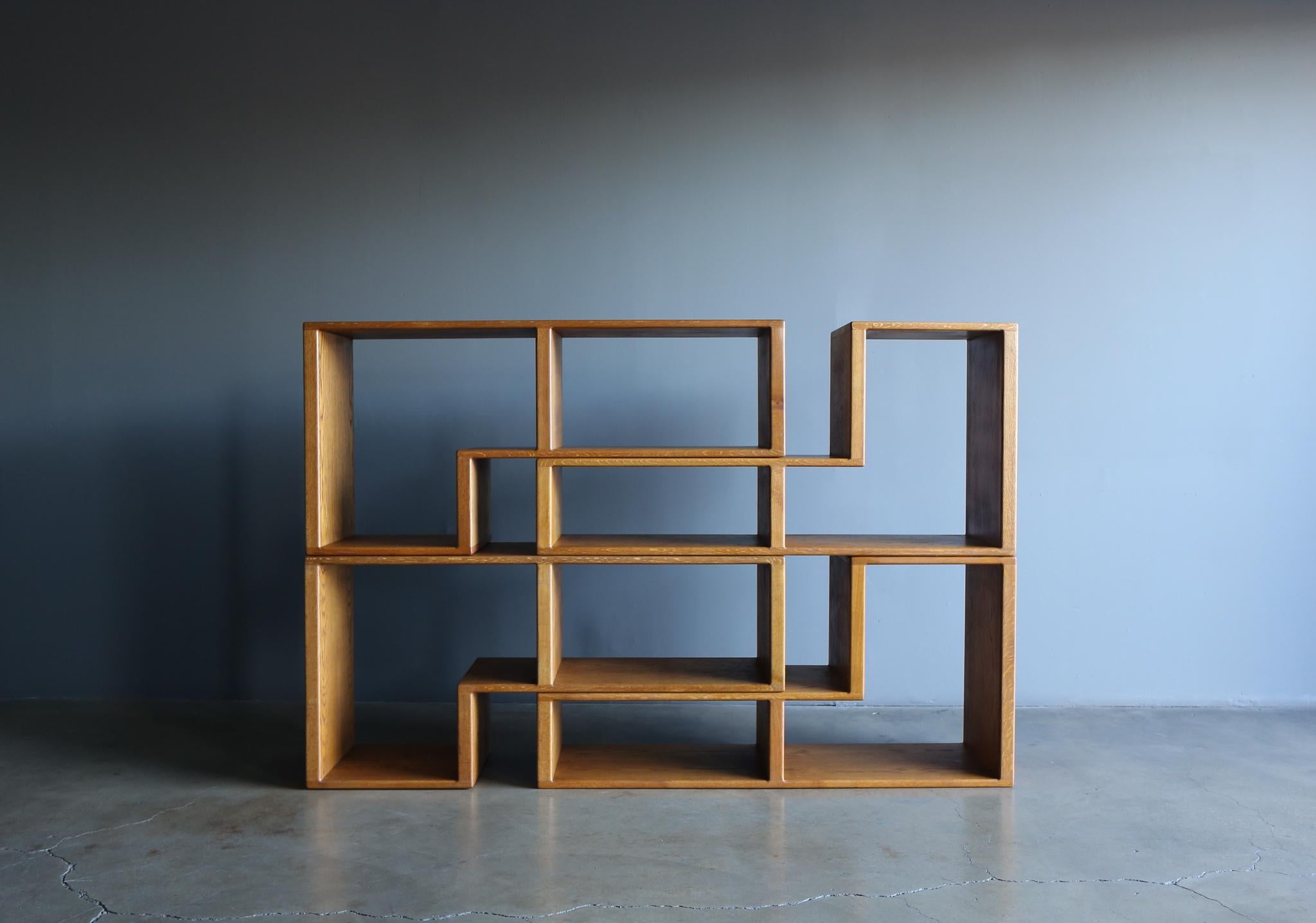 Modular Oak Bookcase, circa 1975 2