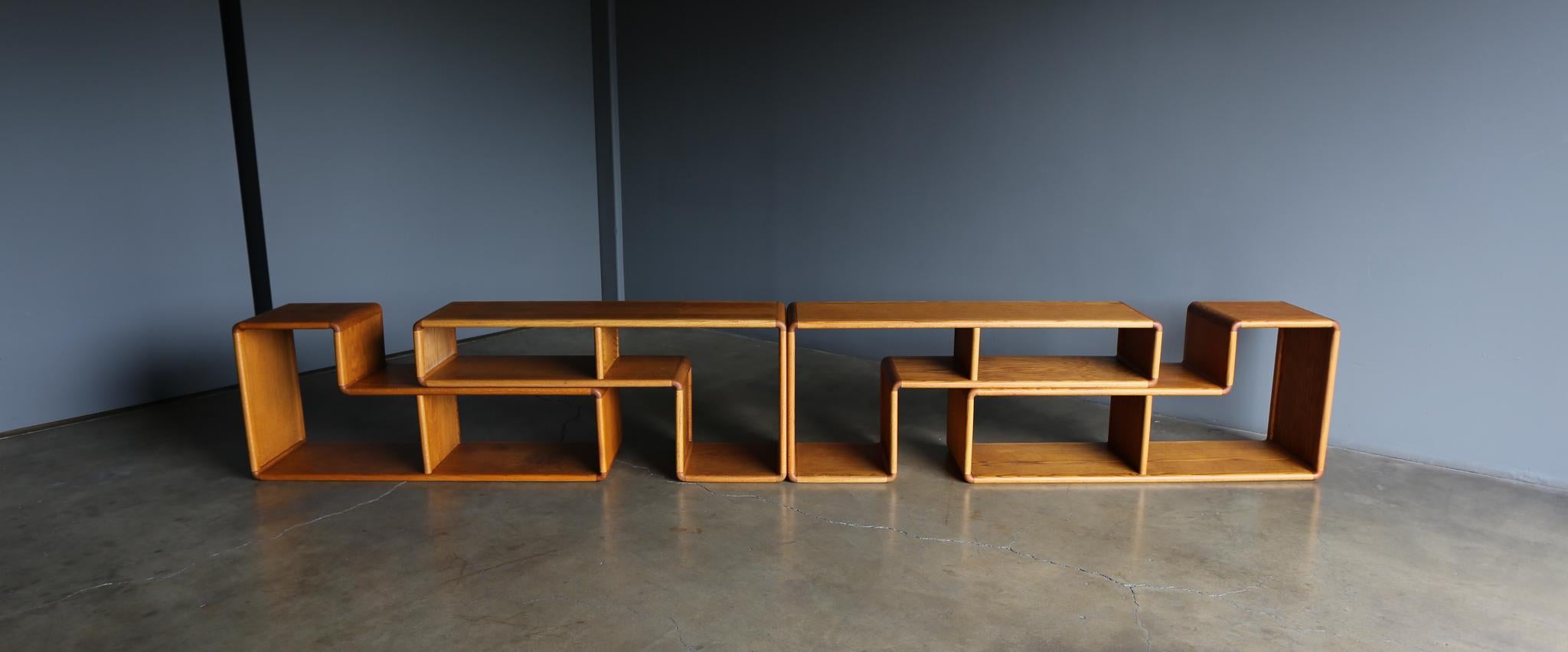 Modular Oak Bookcase, circa 1975 2