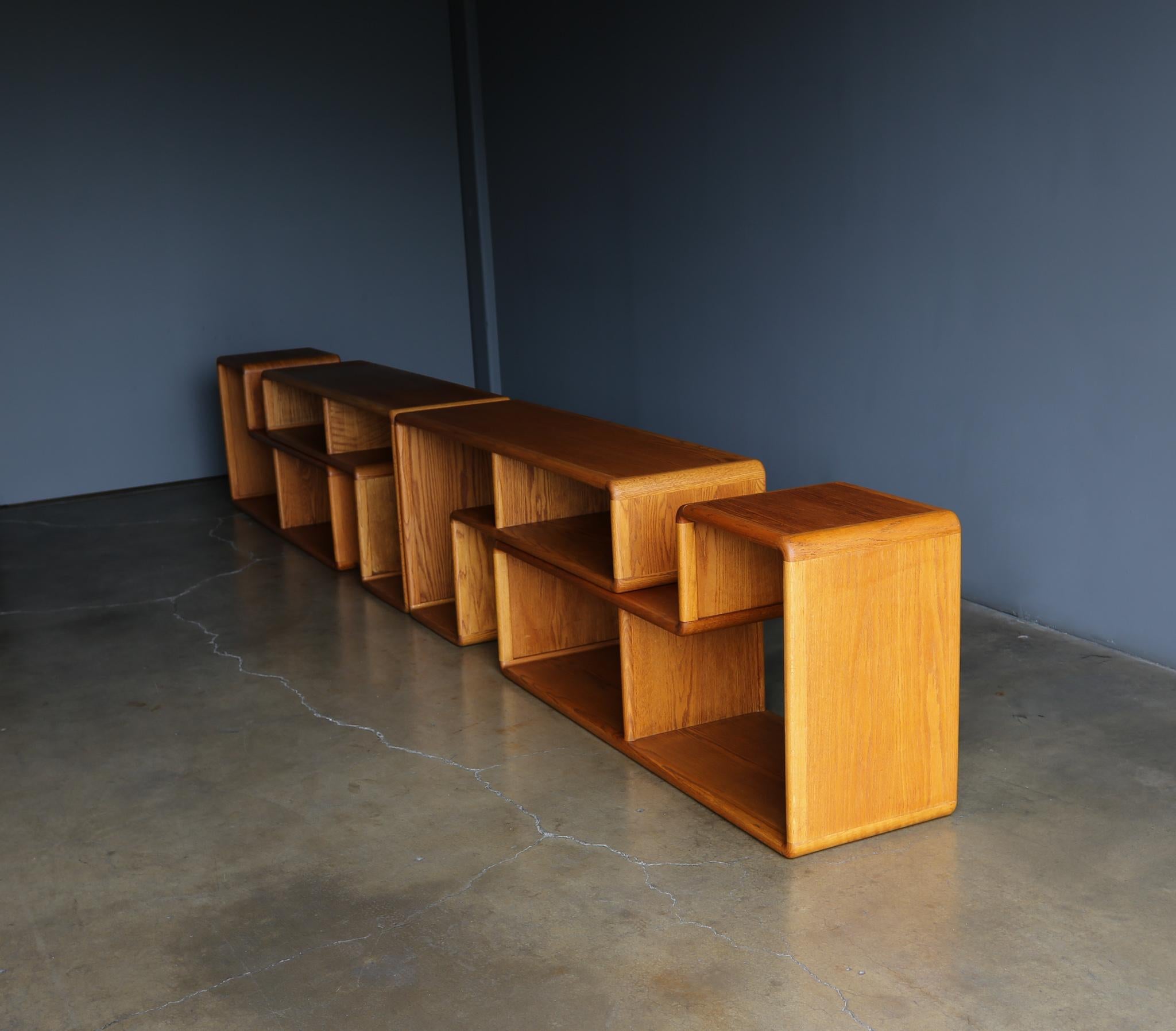 Modular Oak Bookcase, circa 1975 4