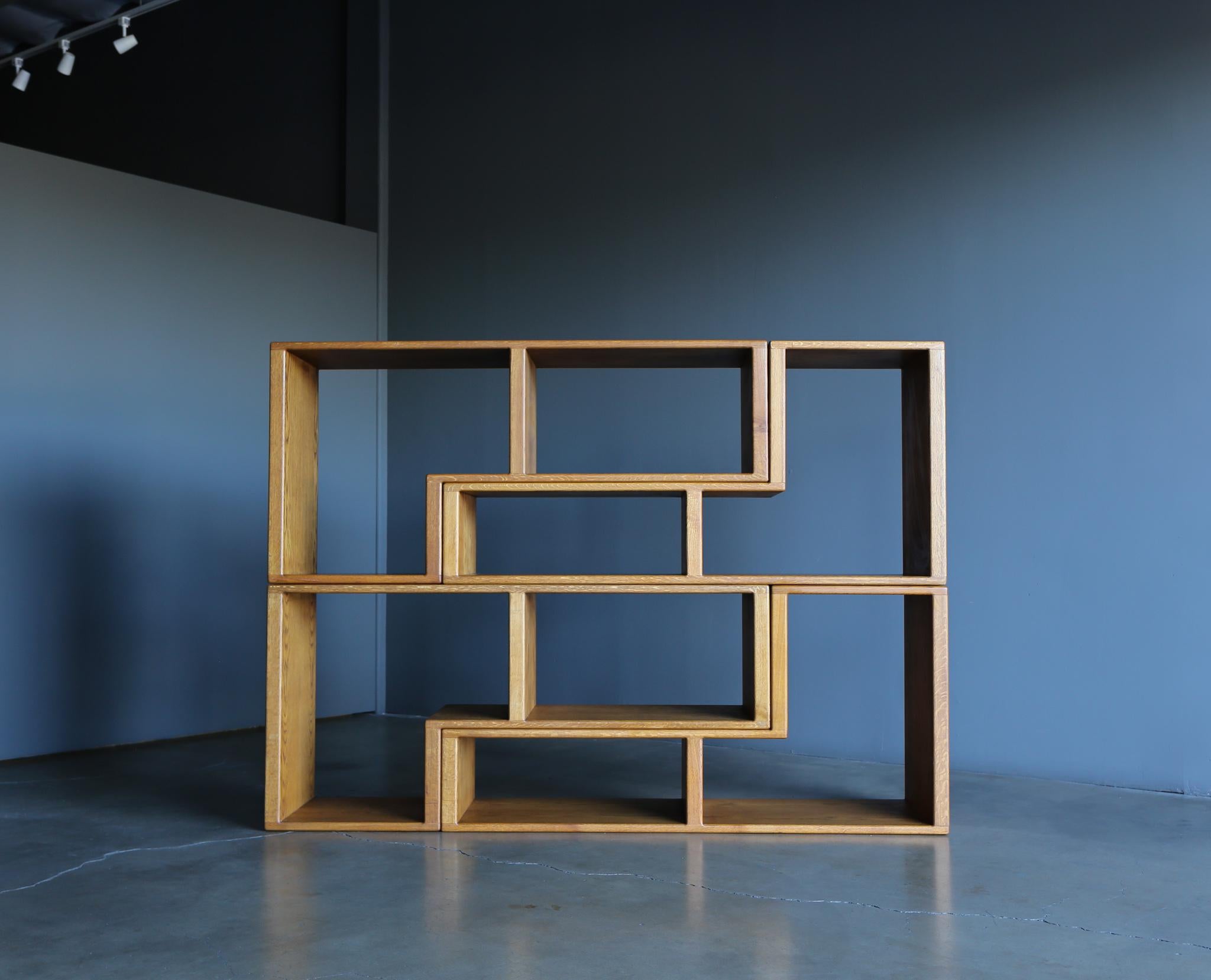 Modular Oak Bookcase, circa 1975 5