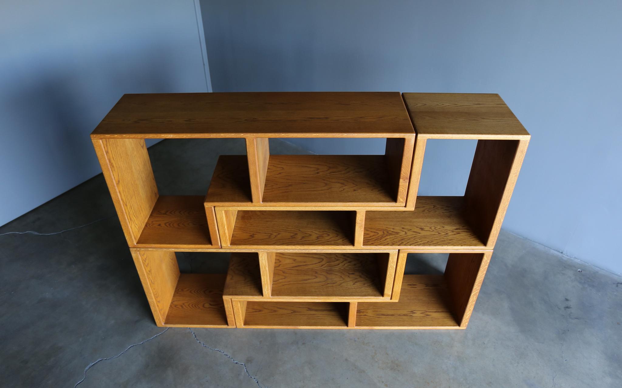Modular Oak Bookcase, circa 1975 6
