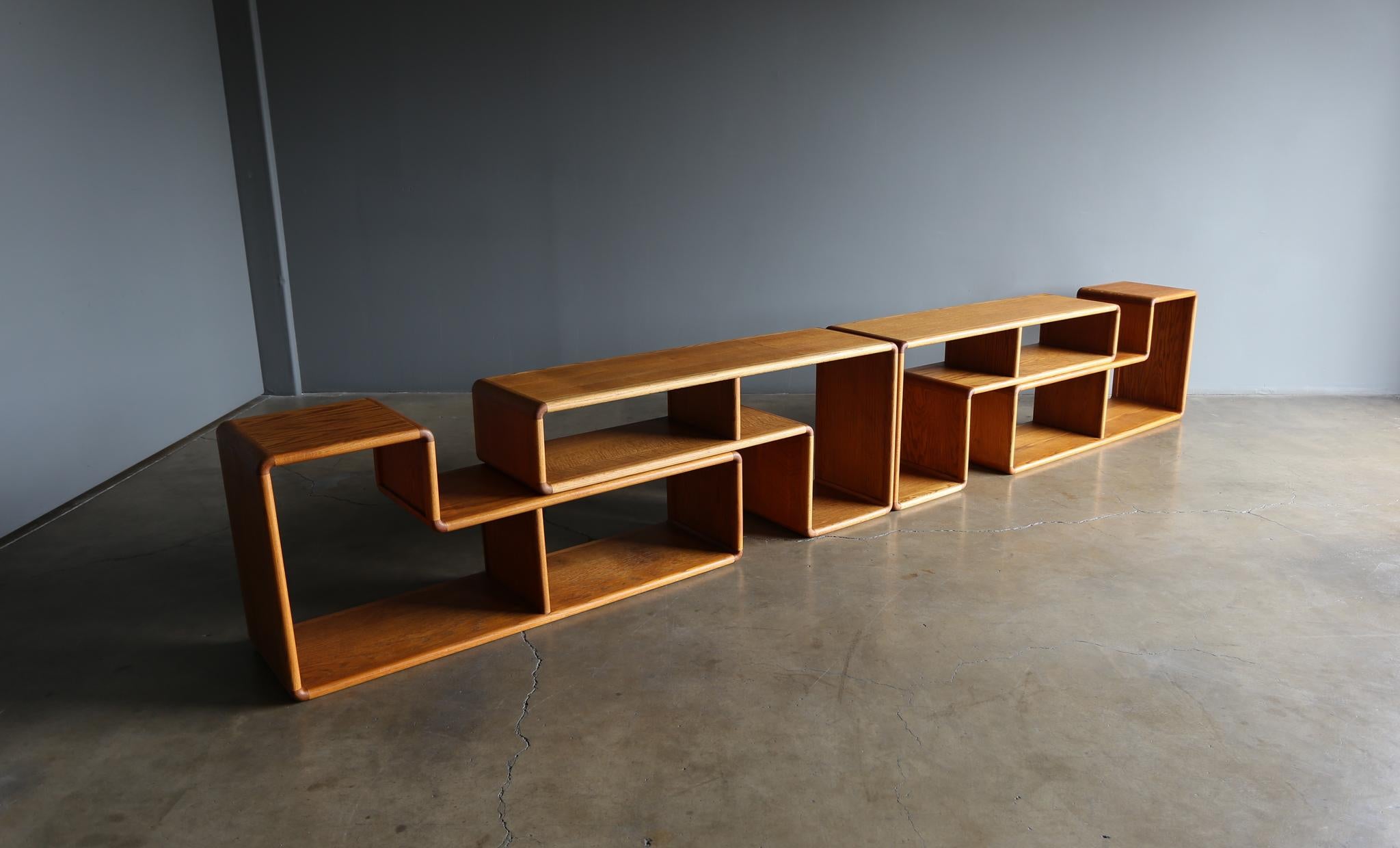 Modular Oak Bookcase, circa 1975 9