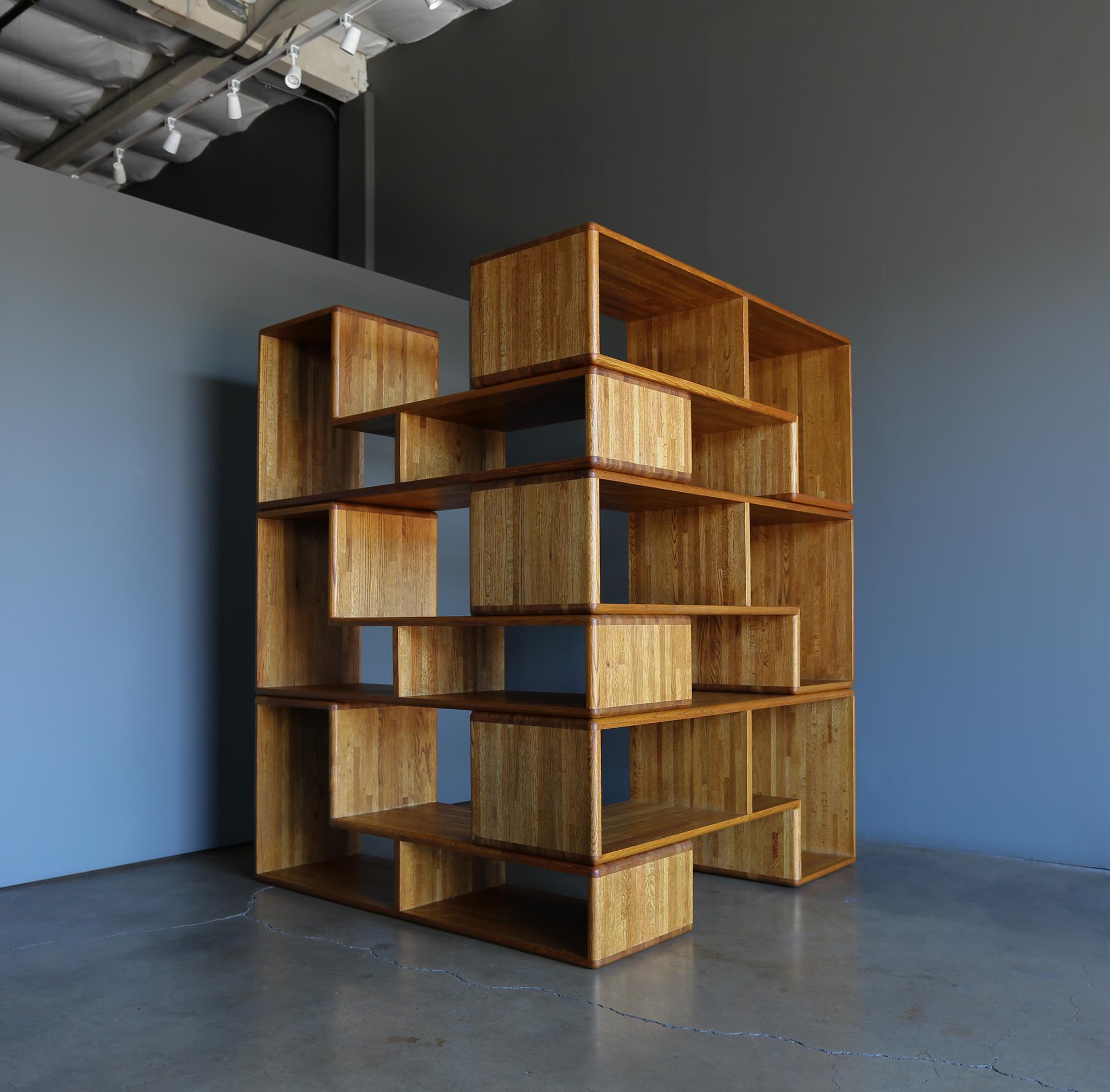 modular oak bookcase