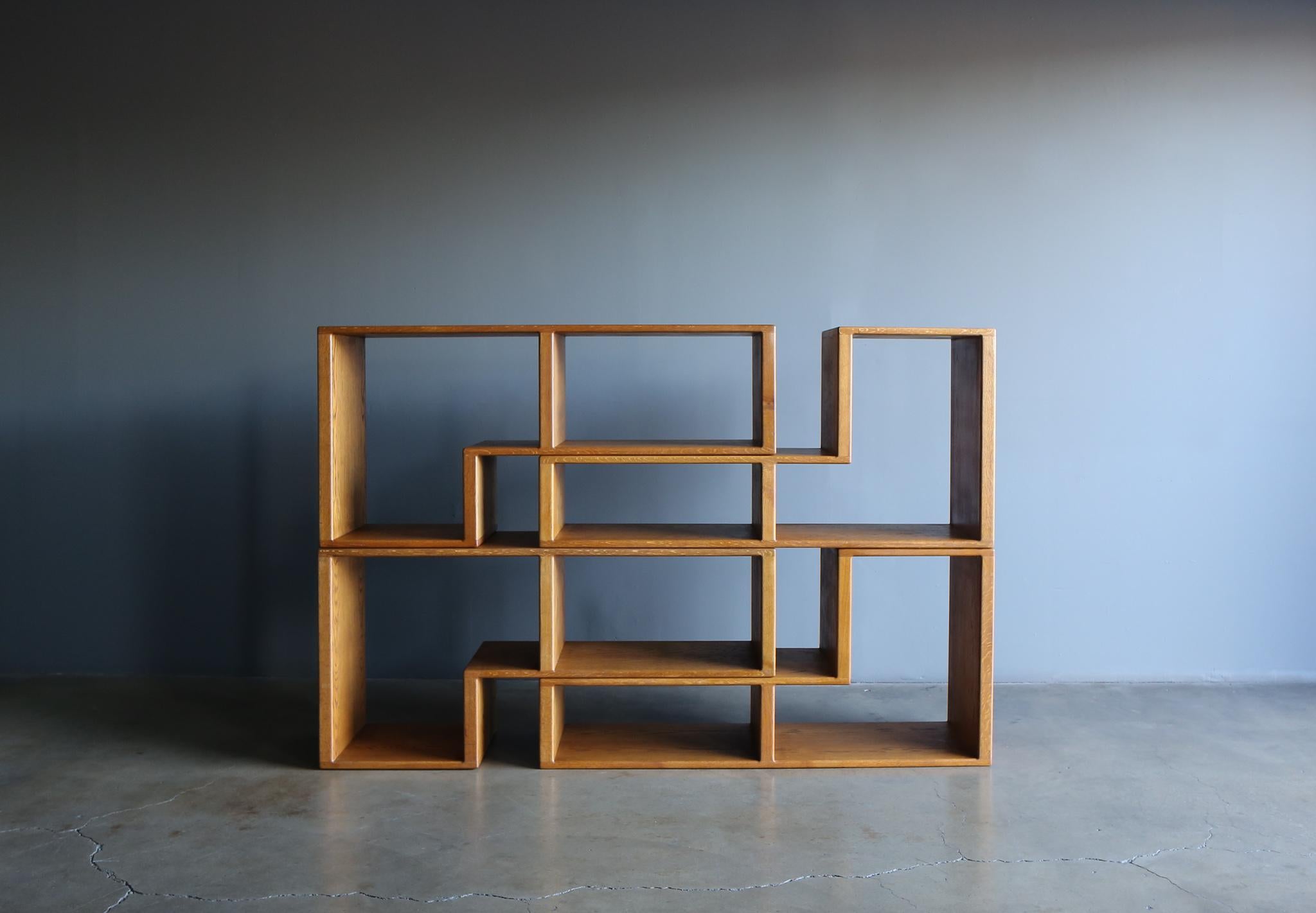 modular oak bookcase 1975