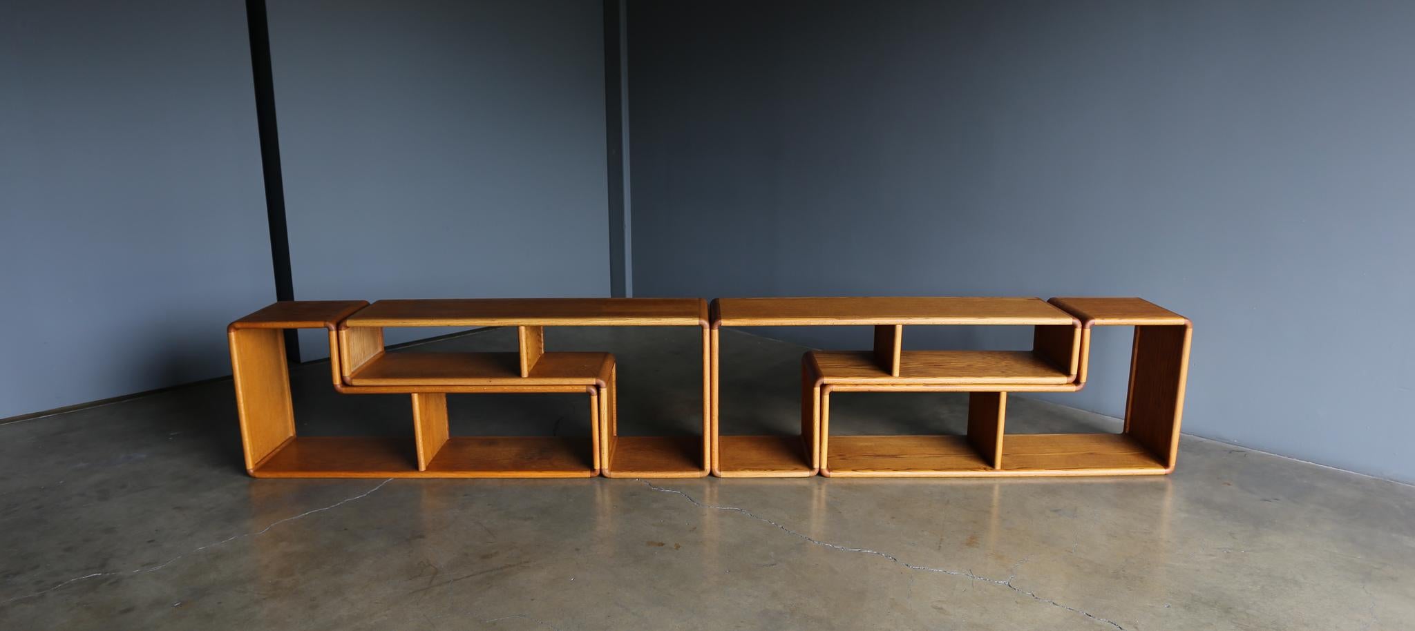 modular oak bookcase 1975