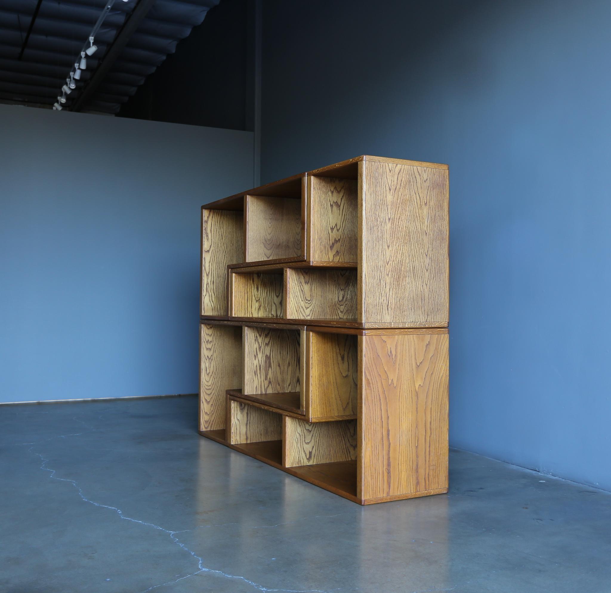American Modular Oak Bookcase, circa 1975