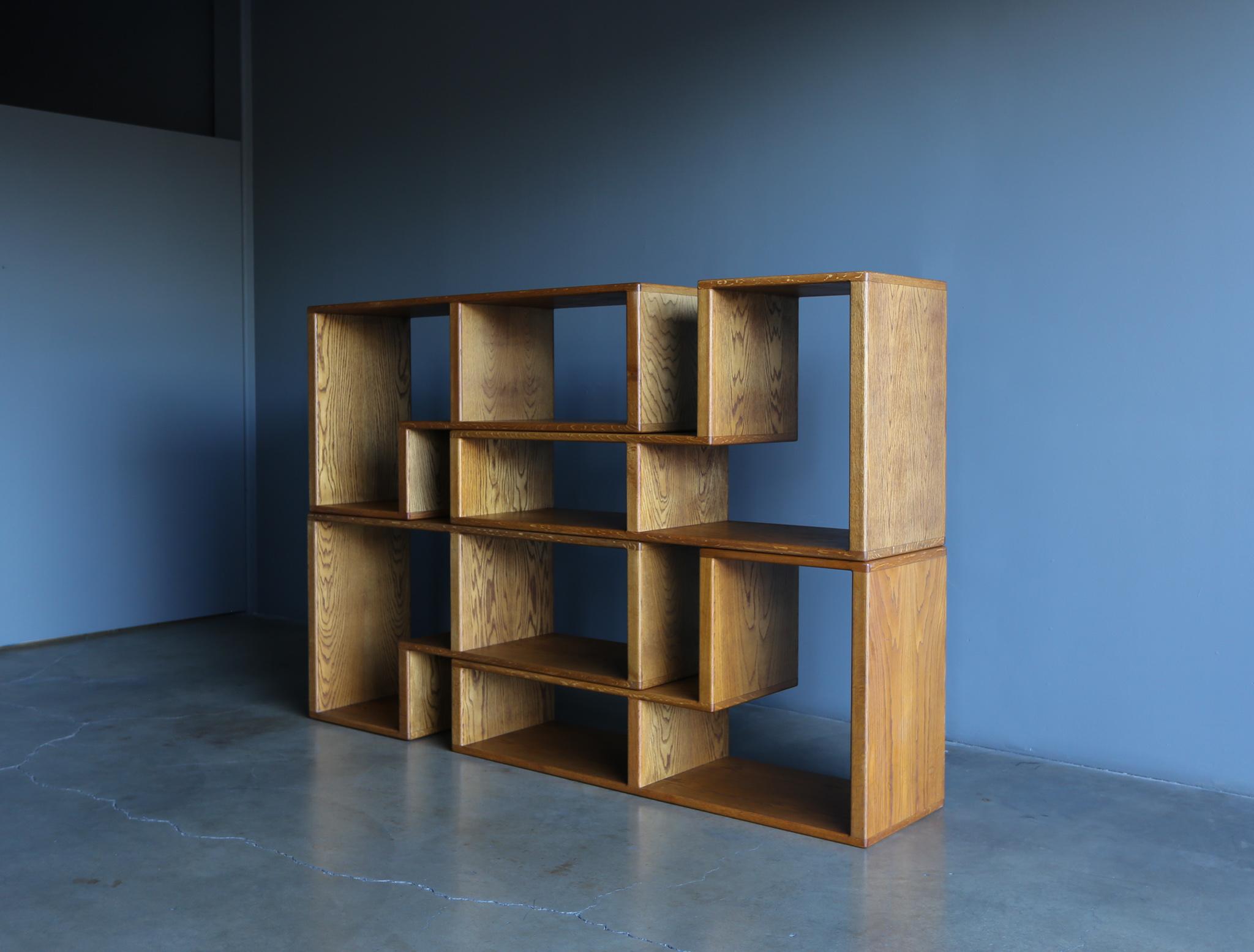 20th Century Modular Oak Bookcase, circa 1975