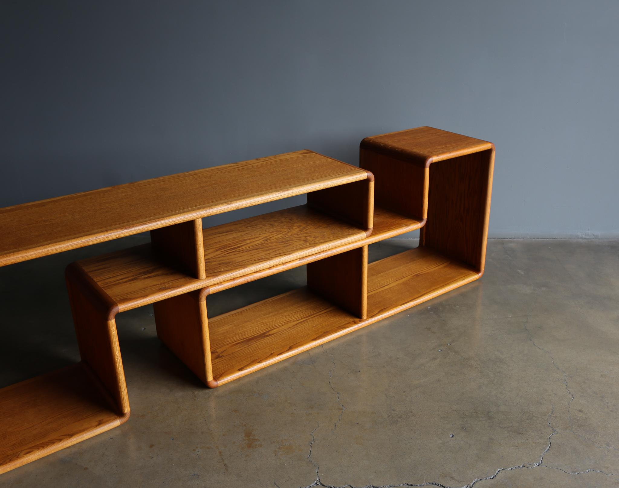 20th Century Modular Oak Bookcase, circa 1975